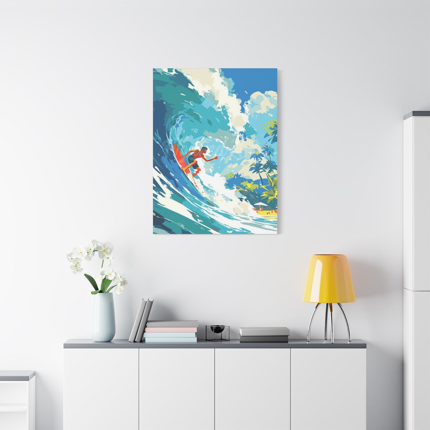 Wave Surfing Abstract Poster Wall Art & Canvas Prints