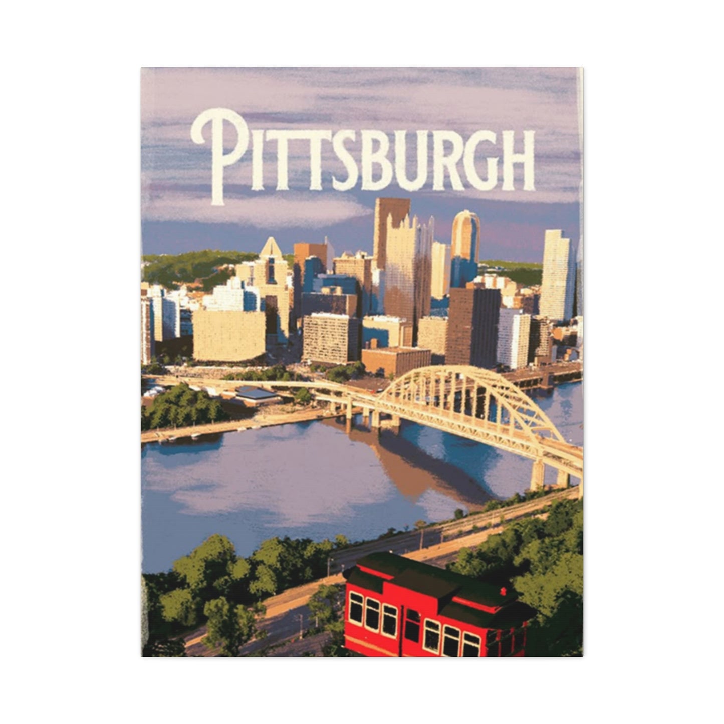 Pittsburgh Bridge & River Poster Wall Art & Canvas Prints