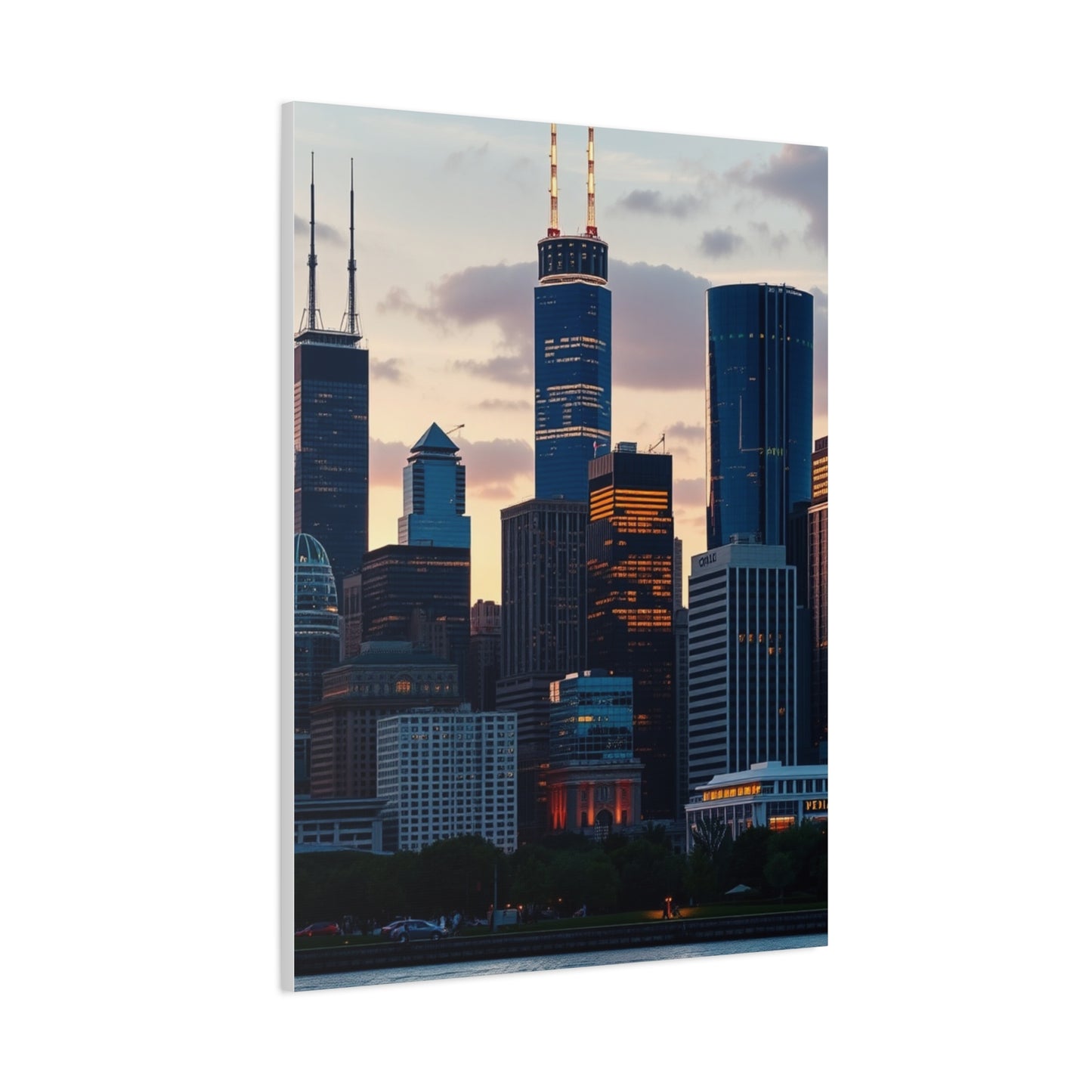 Chicago Skylines Art Canvas Art 5 Wall Art & Canvas Print