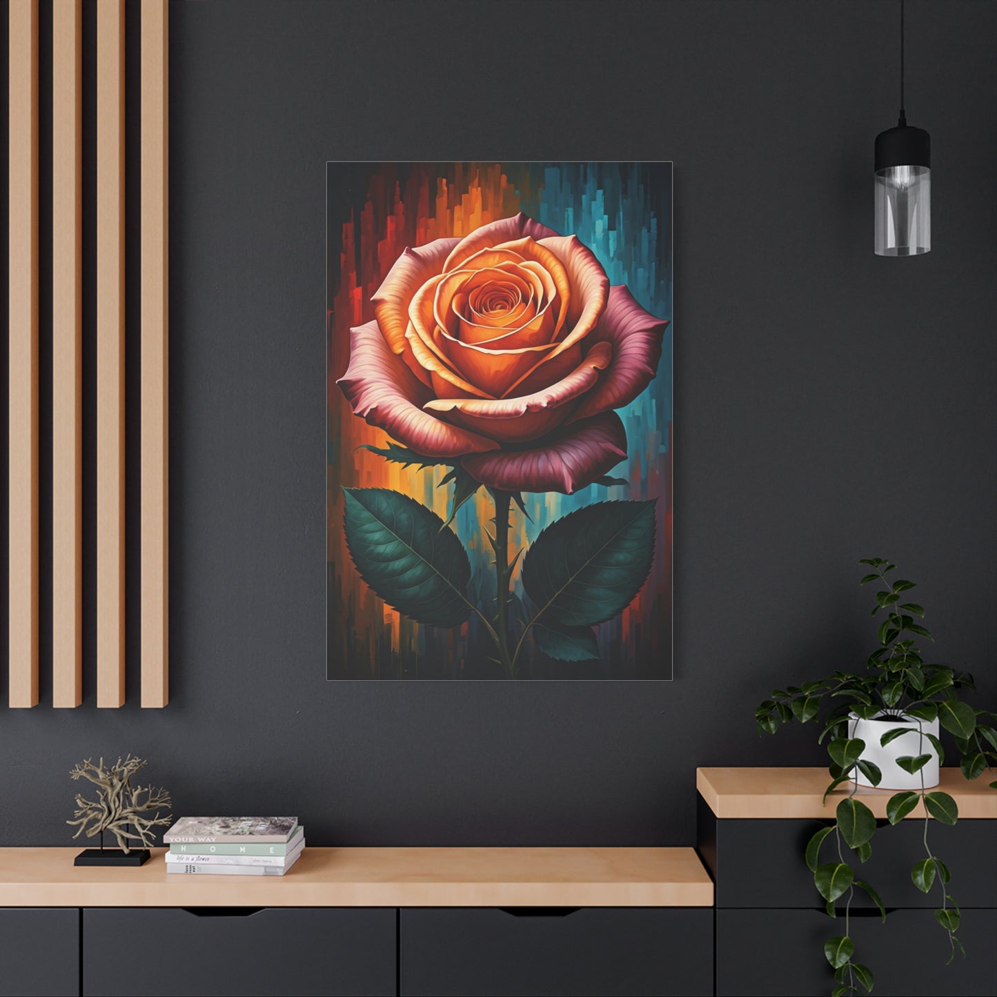 Golden Ember Rose Wall Art & Canvas Print