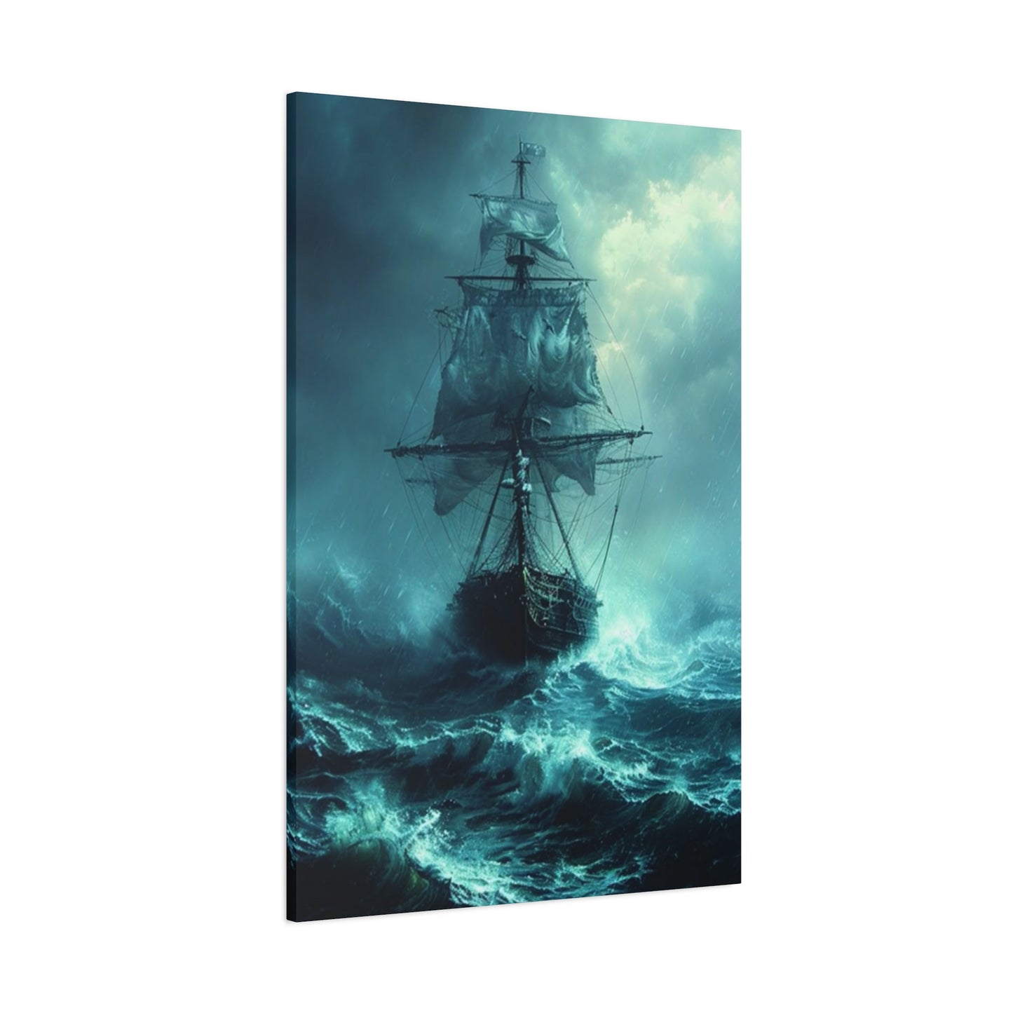 Sailing Ship In Dark Drawing Wall Art & Canvas Prints