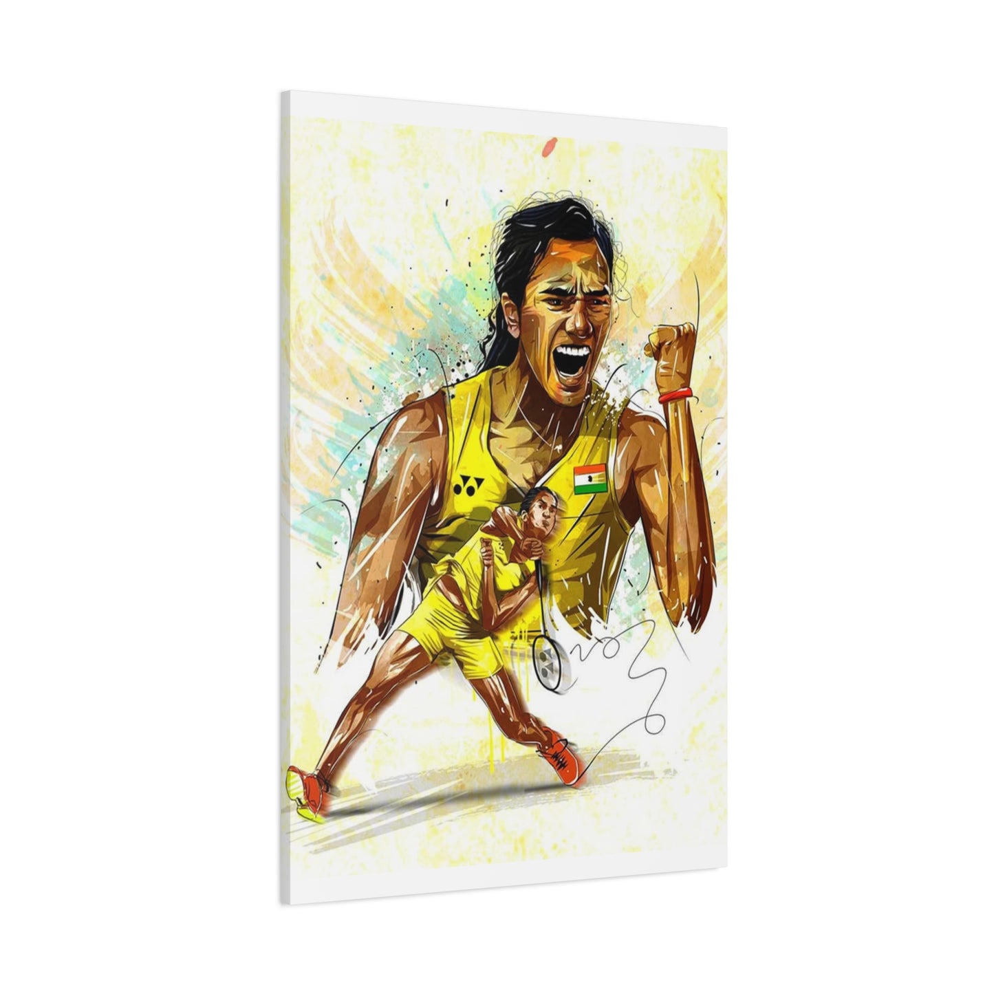 Abstract Badminton Player PV Sindhu Poster Wall Art & Canvas Prints