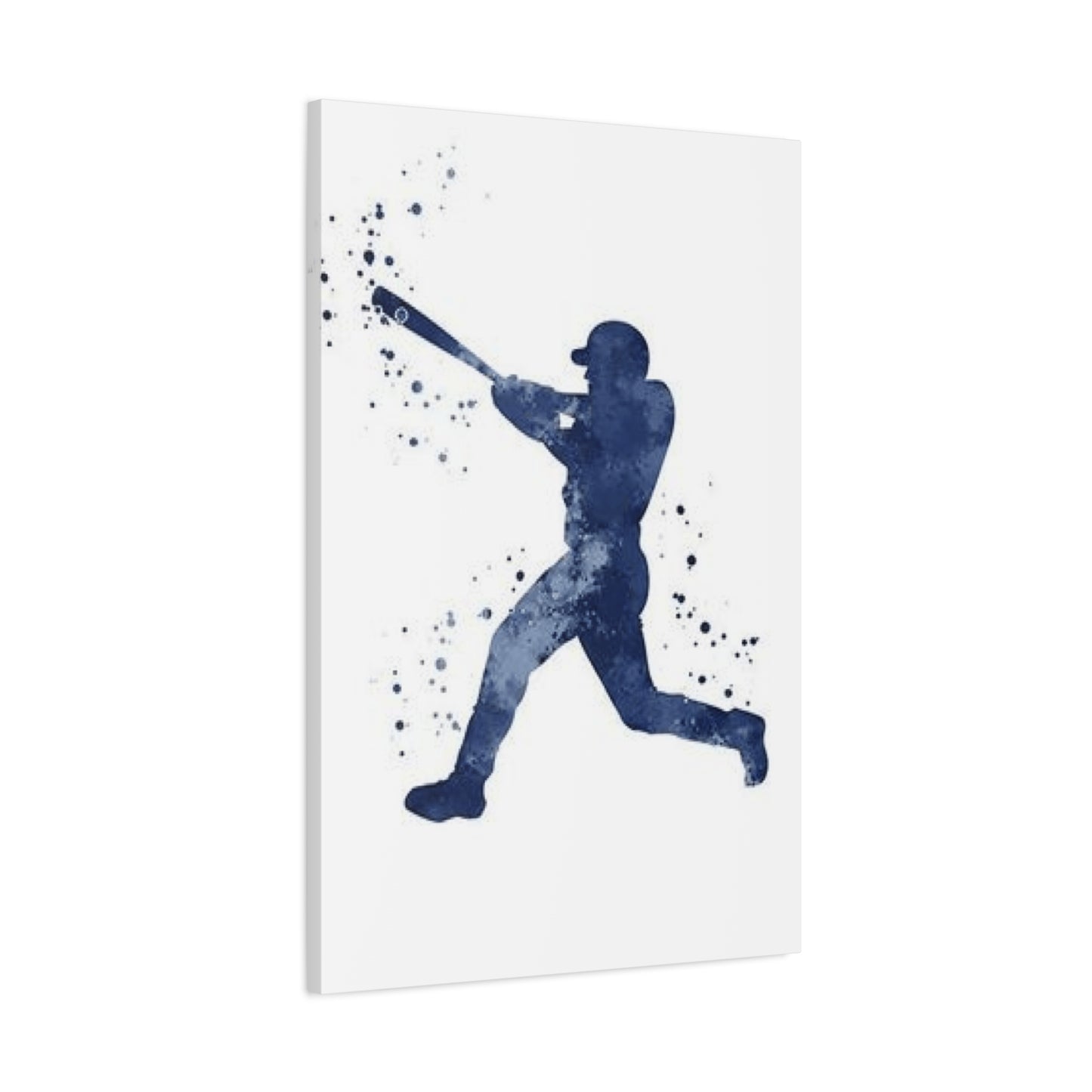 Blue Baseball Player Silhoutte Wall Art & Canvas Prints