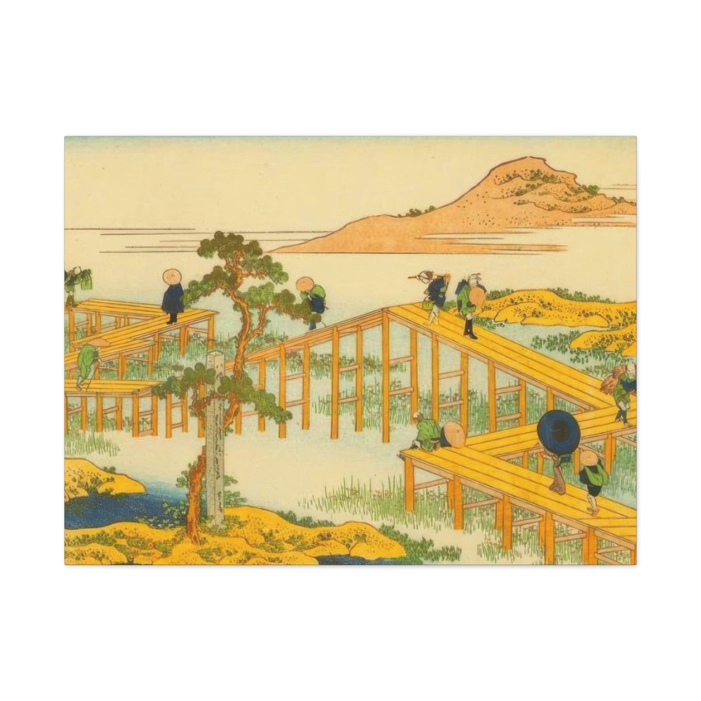 Katsushika Hokusai Ancient View Of Yatsuhashi In Mikawa Province Wall Art & Canvas Prints