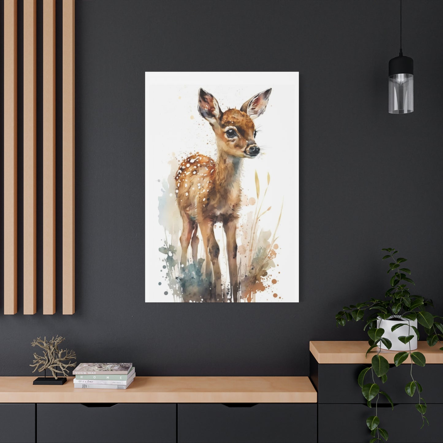 Baby Deer Watercolor Wall Art & Canvas Prints