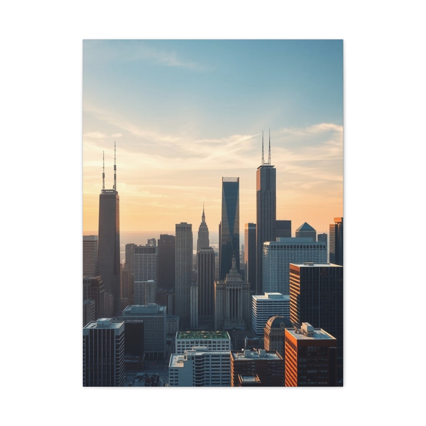 Chicago Skylines Art Canvas Art 2 Wall Art & Canvas Print