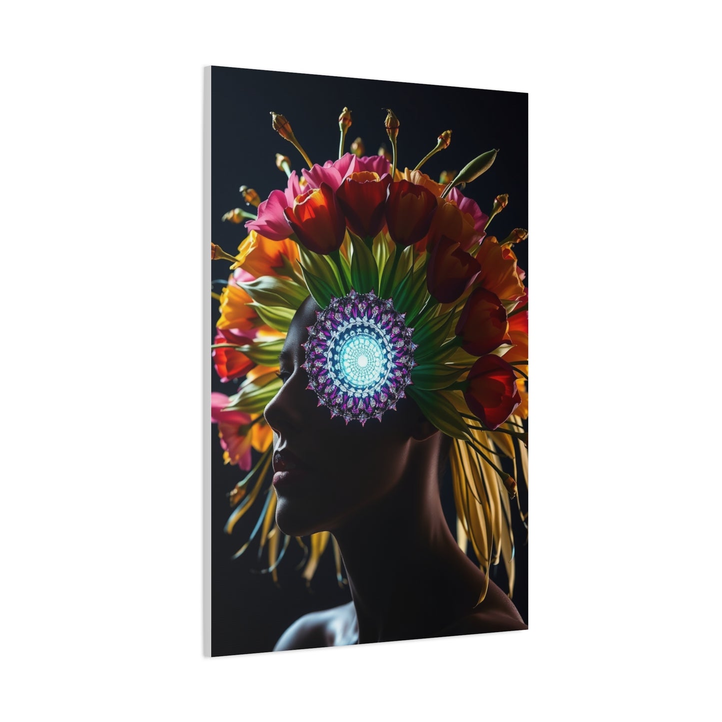 Opulent Bloom Silhouette Wall Art & Canvas Print