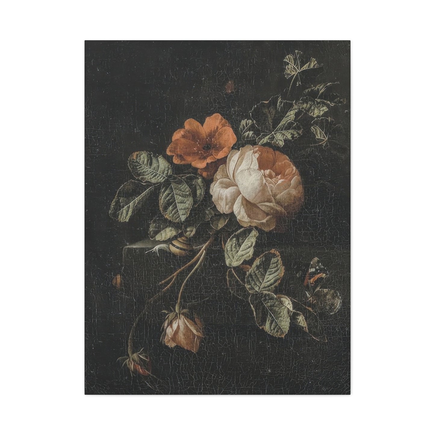 White Red Flower Dark Academia Wall Art & Canvas Prints