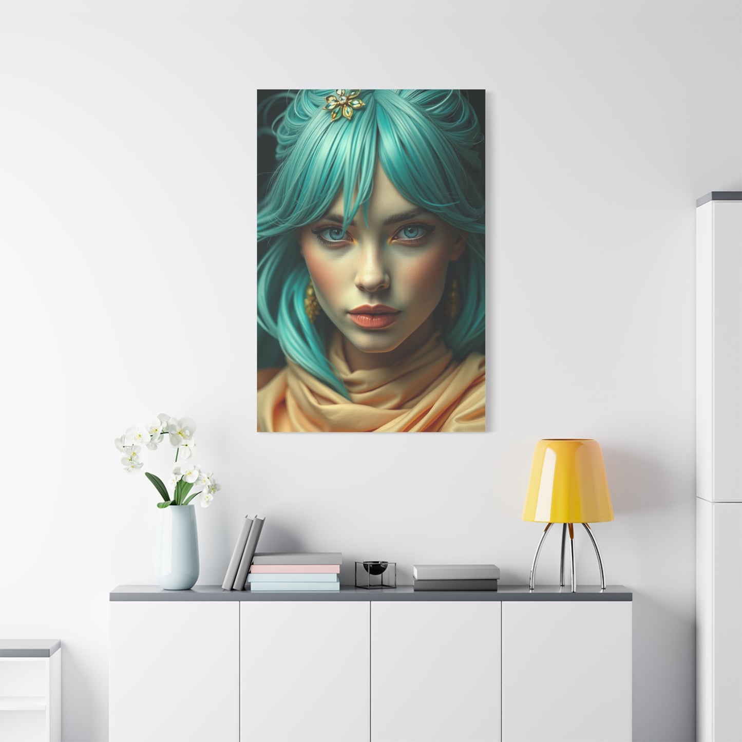 Opulent Teal Tableau wall art & canvas print