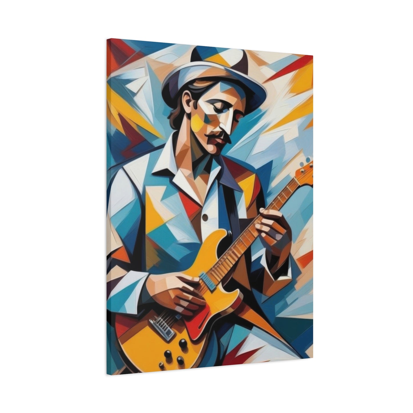 Man Playing Guitar Cubism Wall Art & Canvas Prints