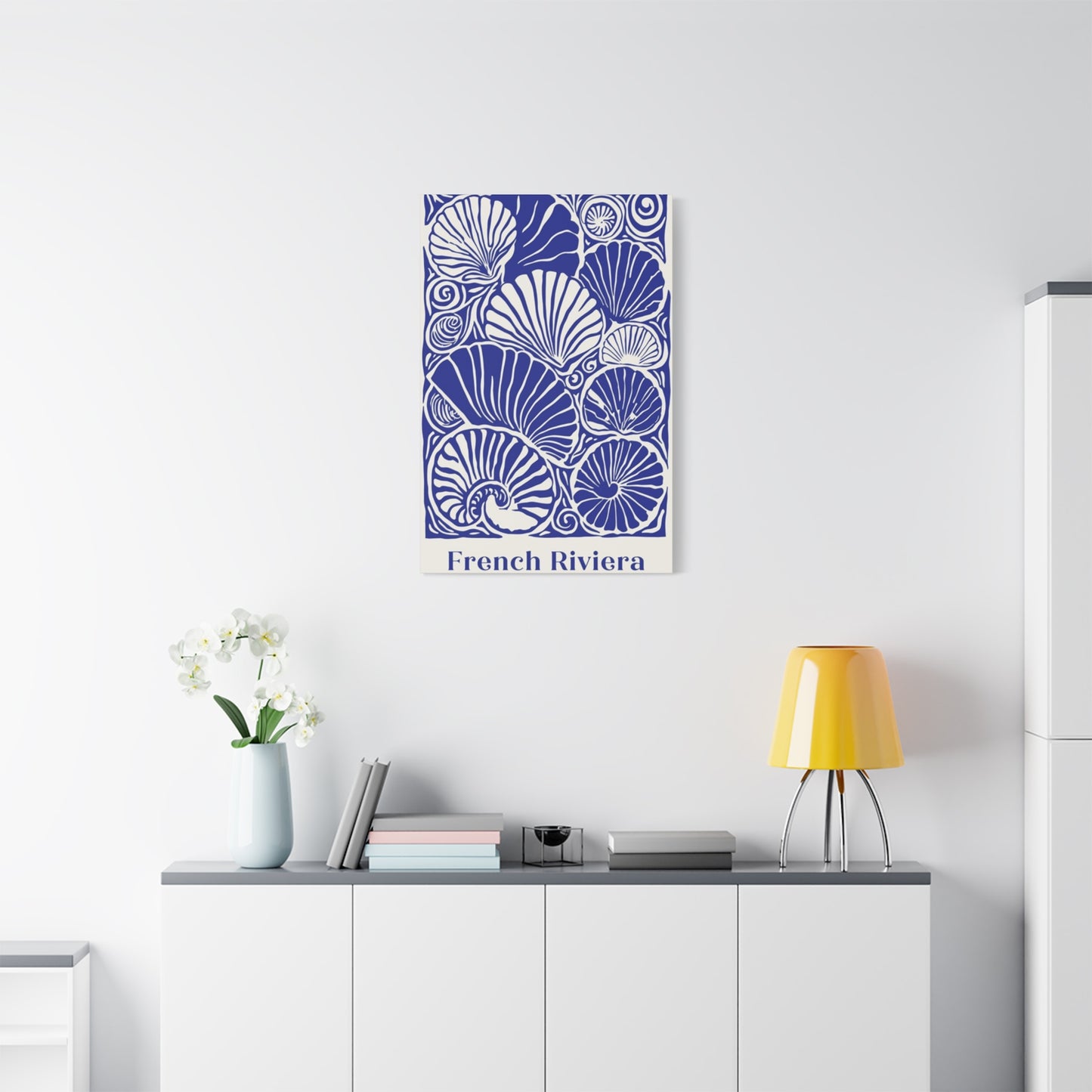 Beautiful Blue Shell Shapes Poster Wall Art & Canvas Prints