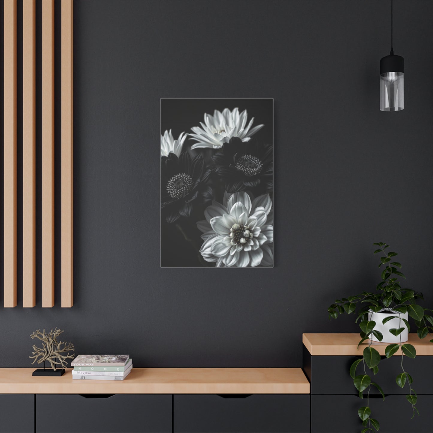 Monochrome Bloom Elegance Wall Art & Canvas Print