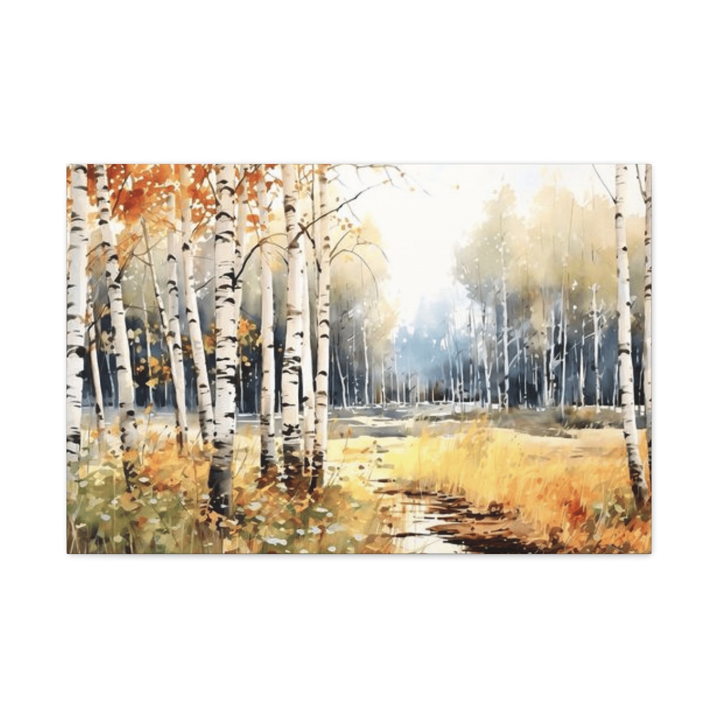 Birch Trees Scenery Painting Wall Art & Canvas Prints