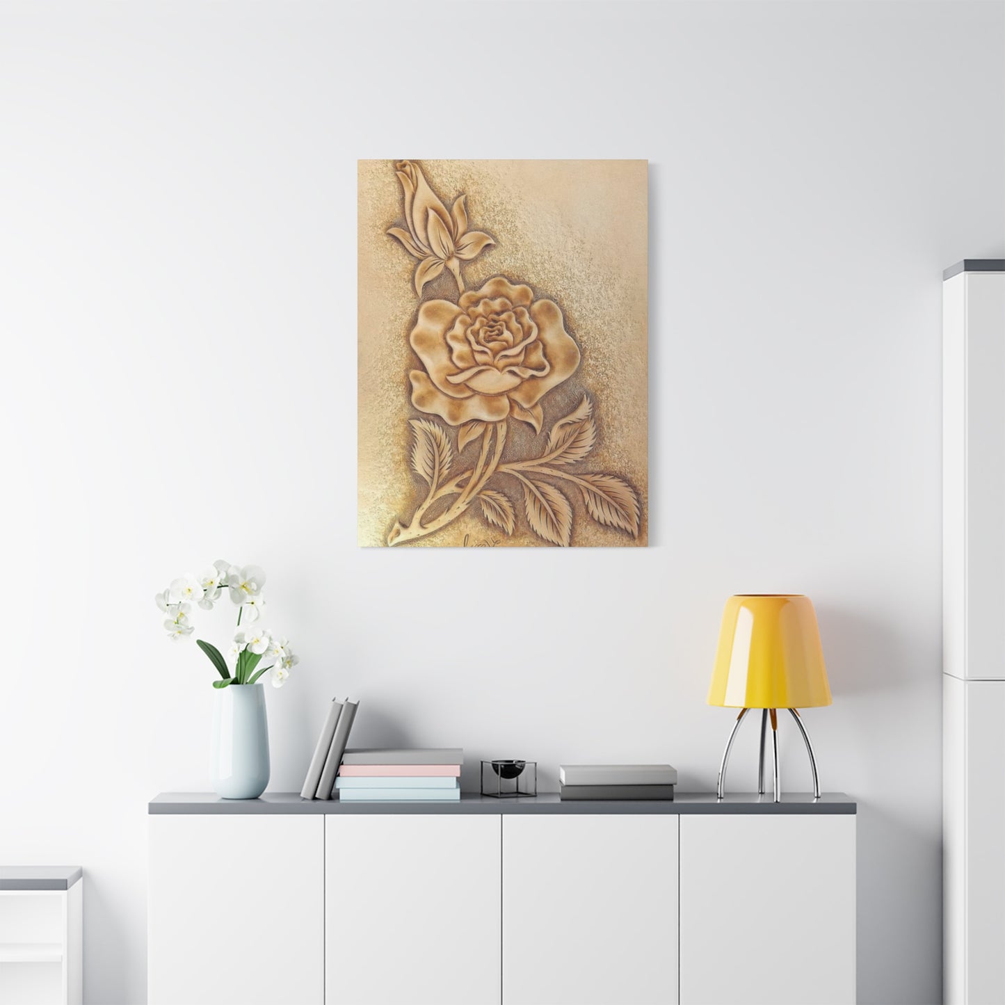 Rose Flower Leather Pattern Wall Art & Canvas Prints