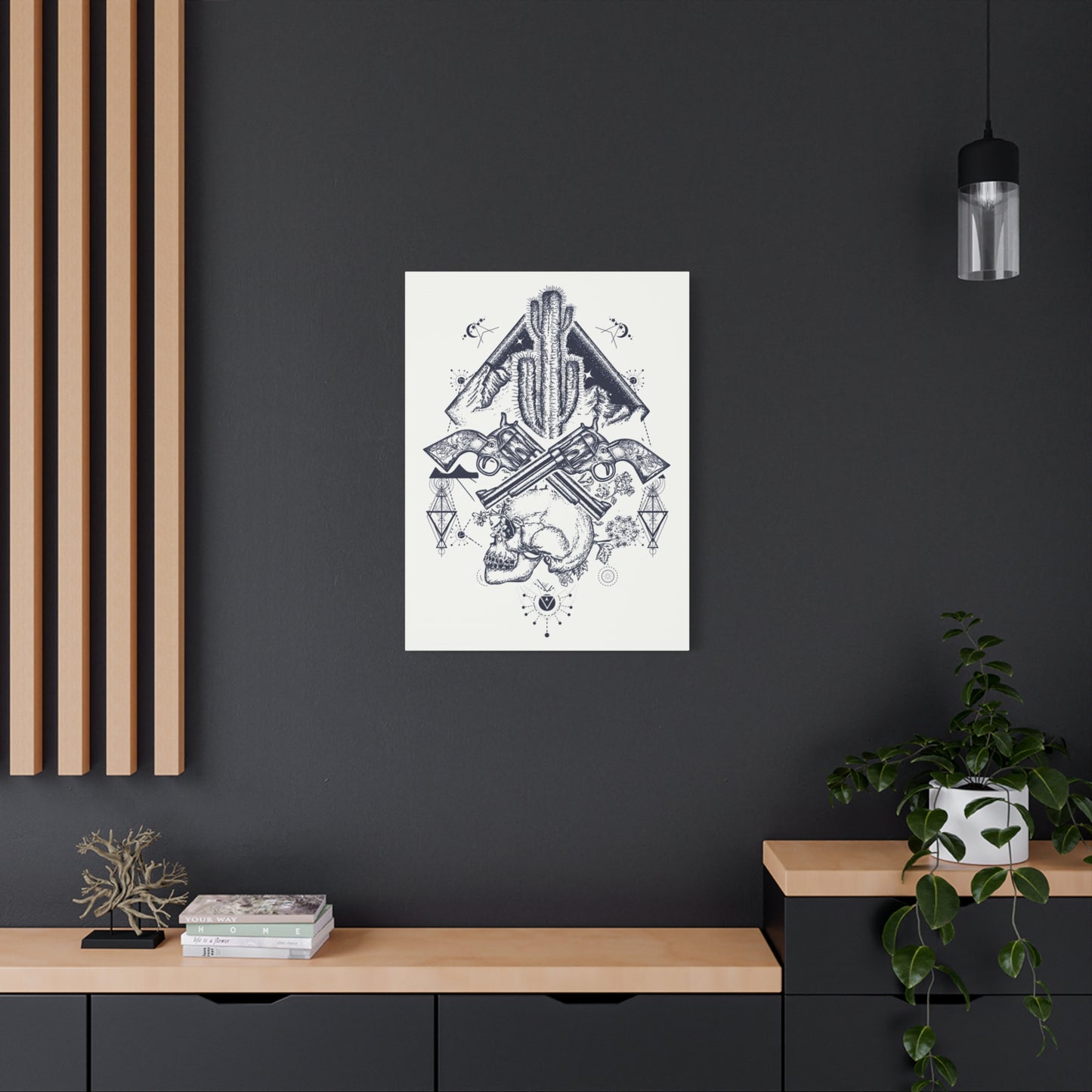 Guns Cactus & Skull Sketch Wall Art & Canvas Prints