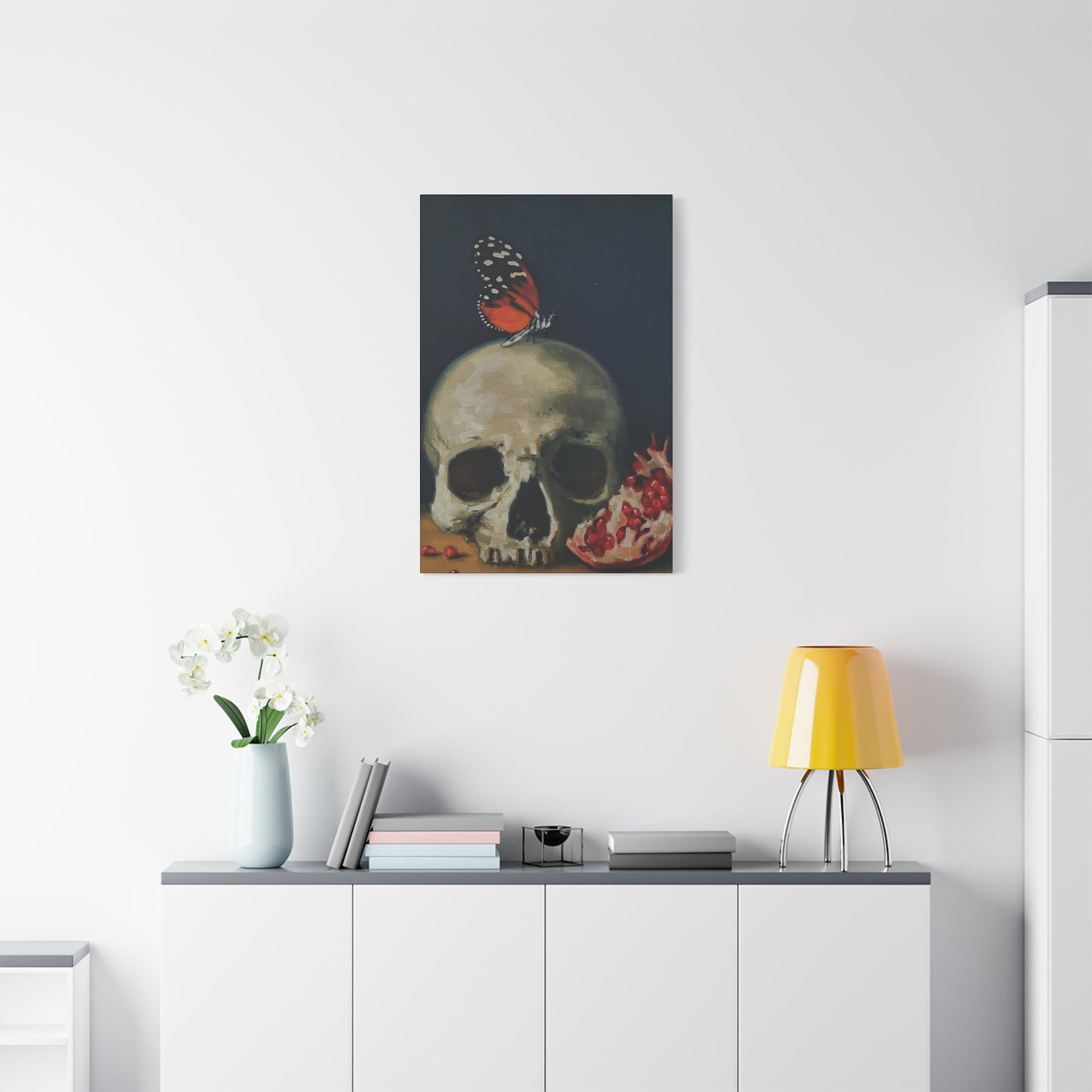 Butterfly On Skull Wall Art & Canvas Prints