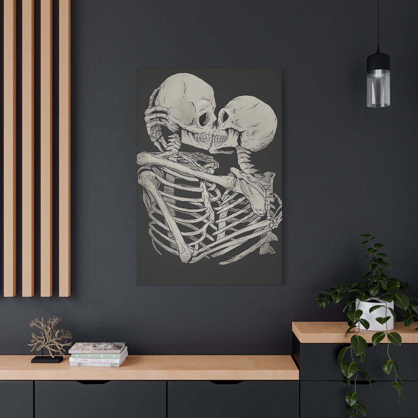 Kissing Skeleton Wall Art & Canvas Prints