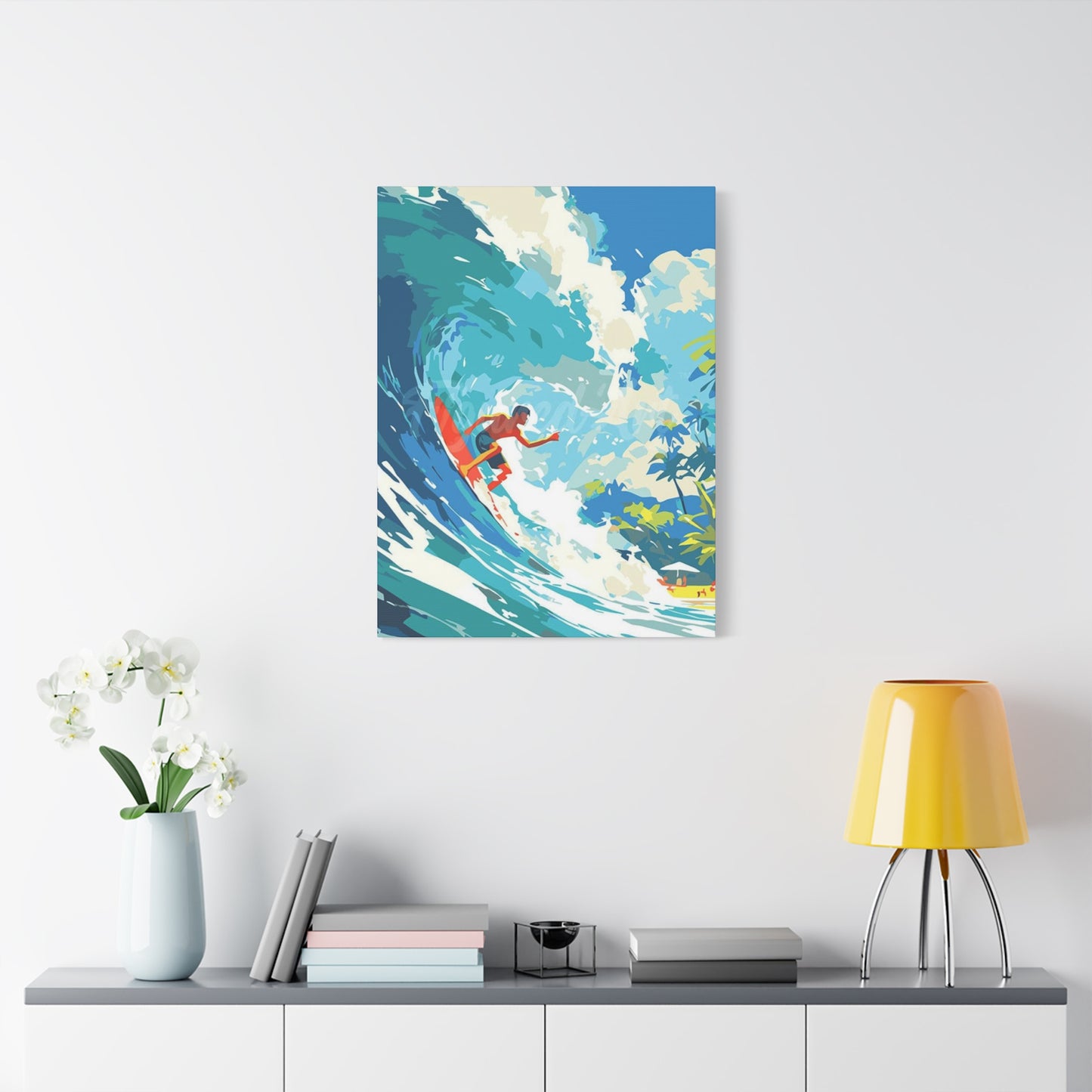 Wave Surfing Abstract Poster Wall Art & Canvas Prints