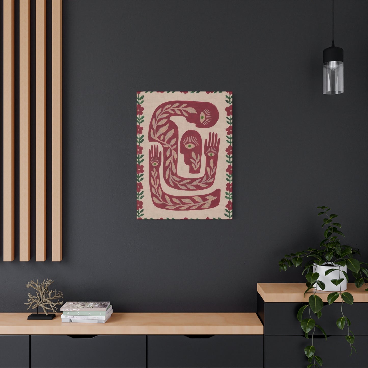 Simple Hands Eyes Flower Deco Wall Art & Canvas Prints