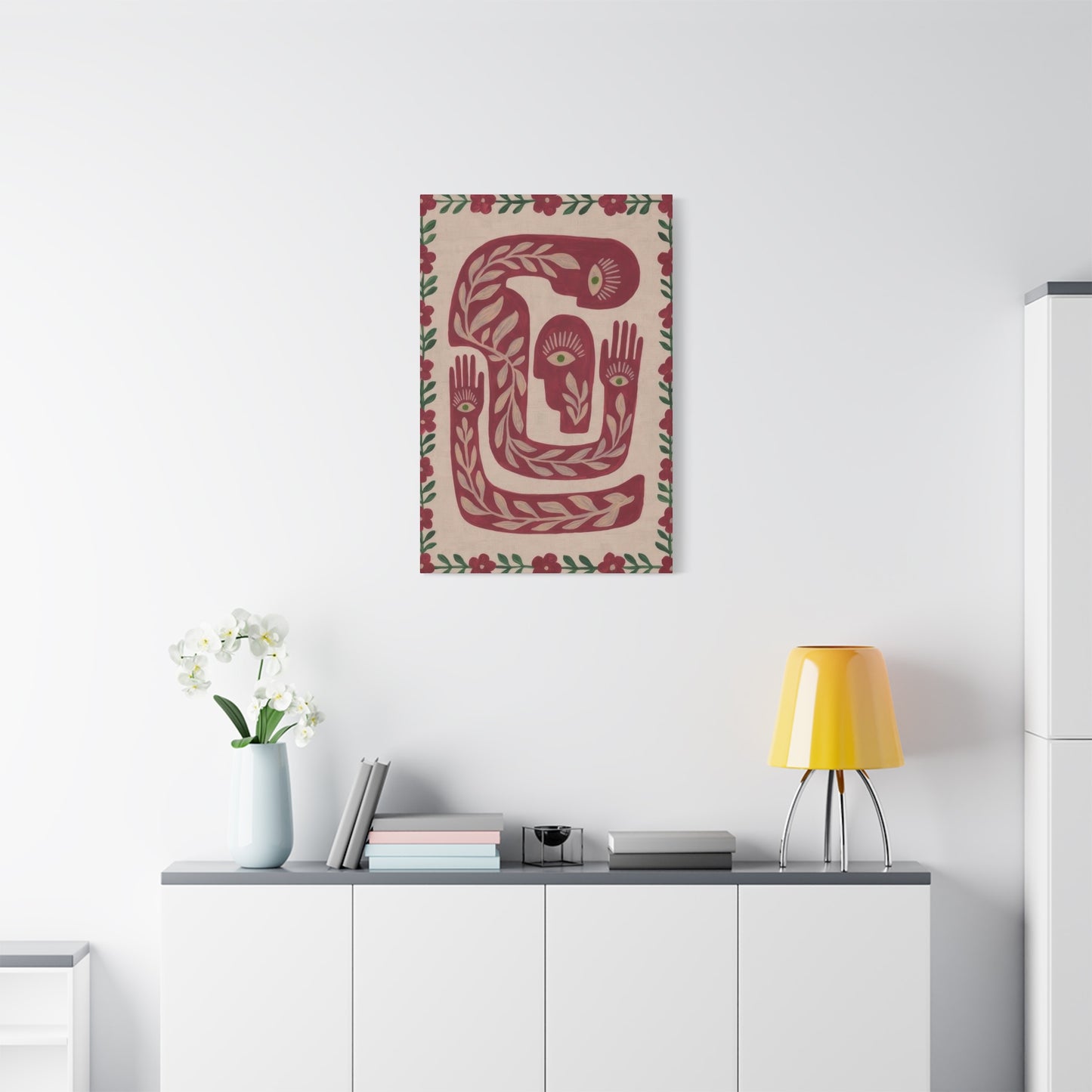 Simple Hands Eyes Flower Deco Wall Art & Canvas Prints