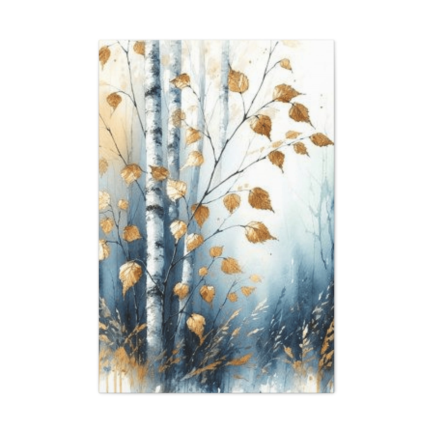 Birch Tree Trunk and Leaves Wall Art & Canvas Prints