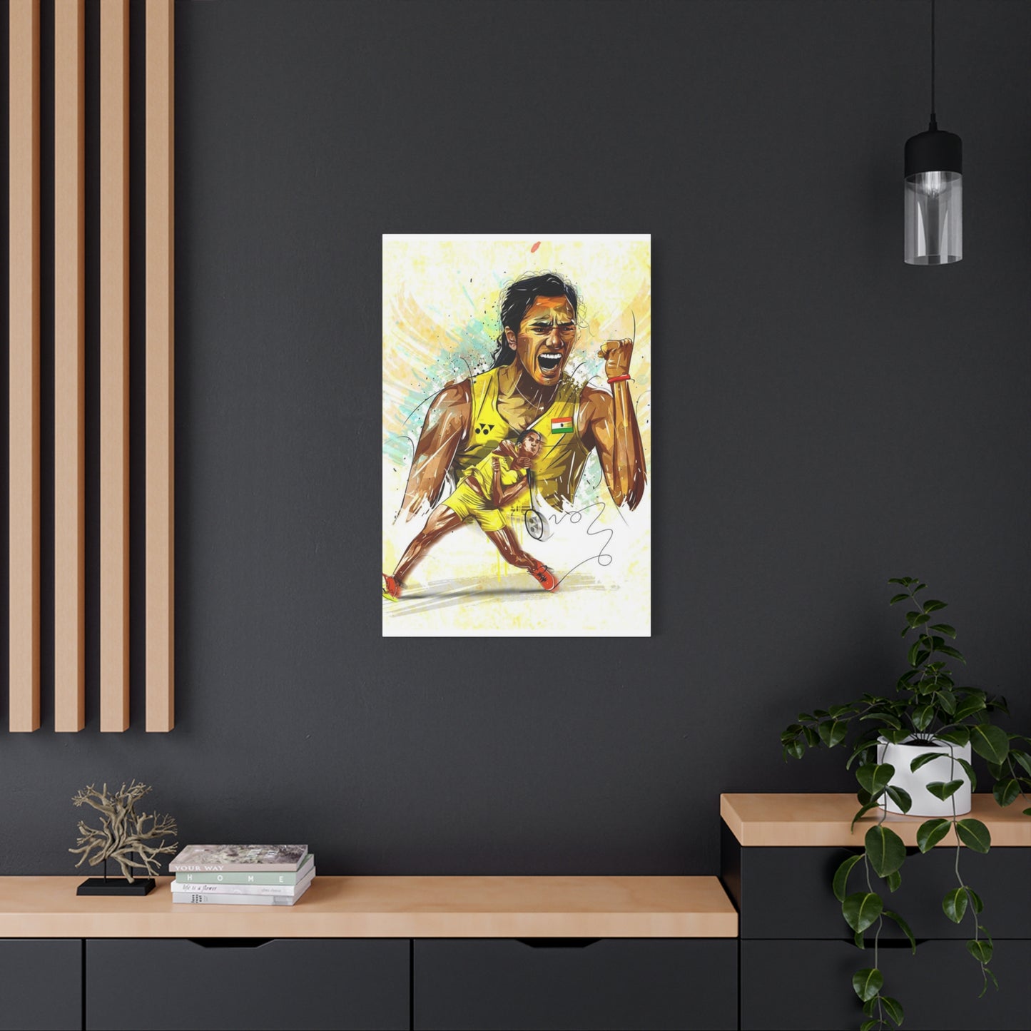 Abstract Badminton Player PV Sindhu Poster Wall Art & Canvas Prints