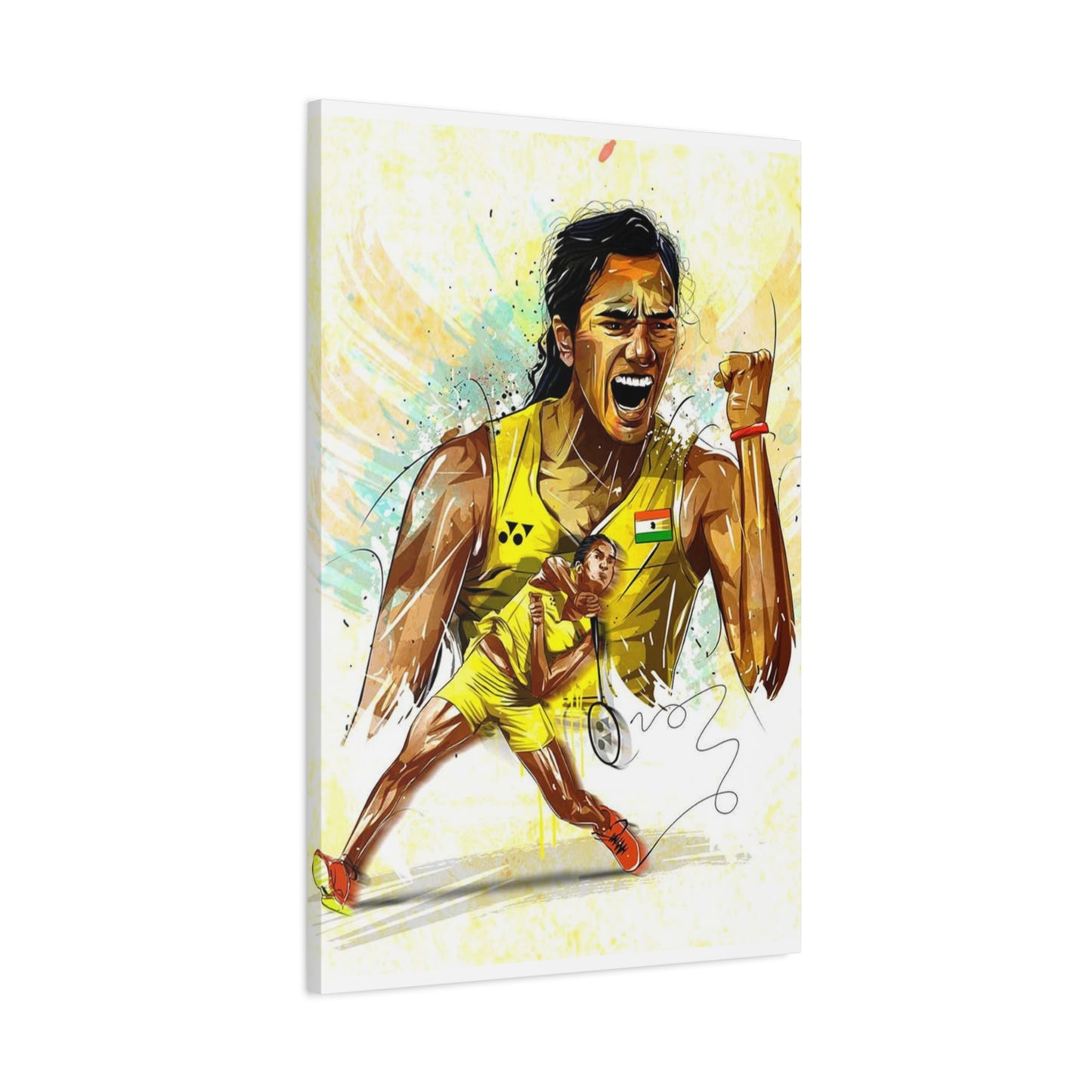 Abstract Badminton Player PV Sindhu Poster Wall Art & Canvas Prints