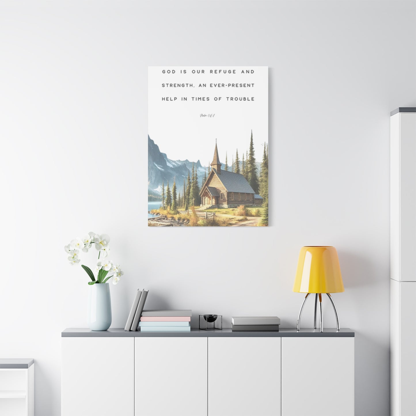 Mountain Home And Scripture Wall Art & Canvas Prints