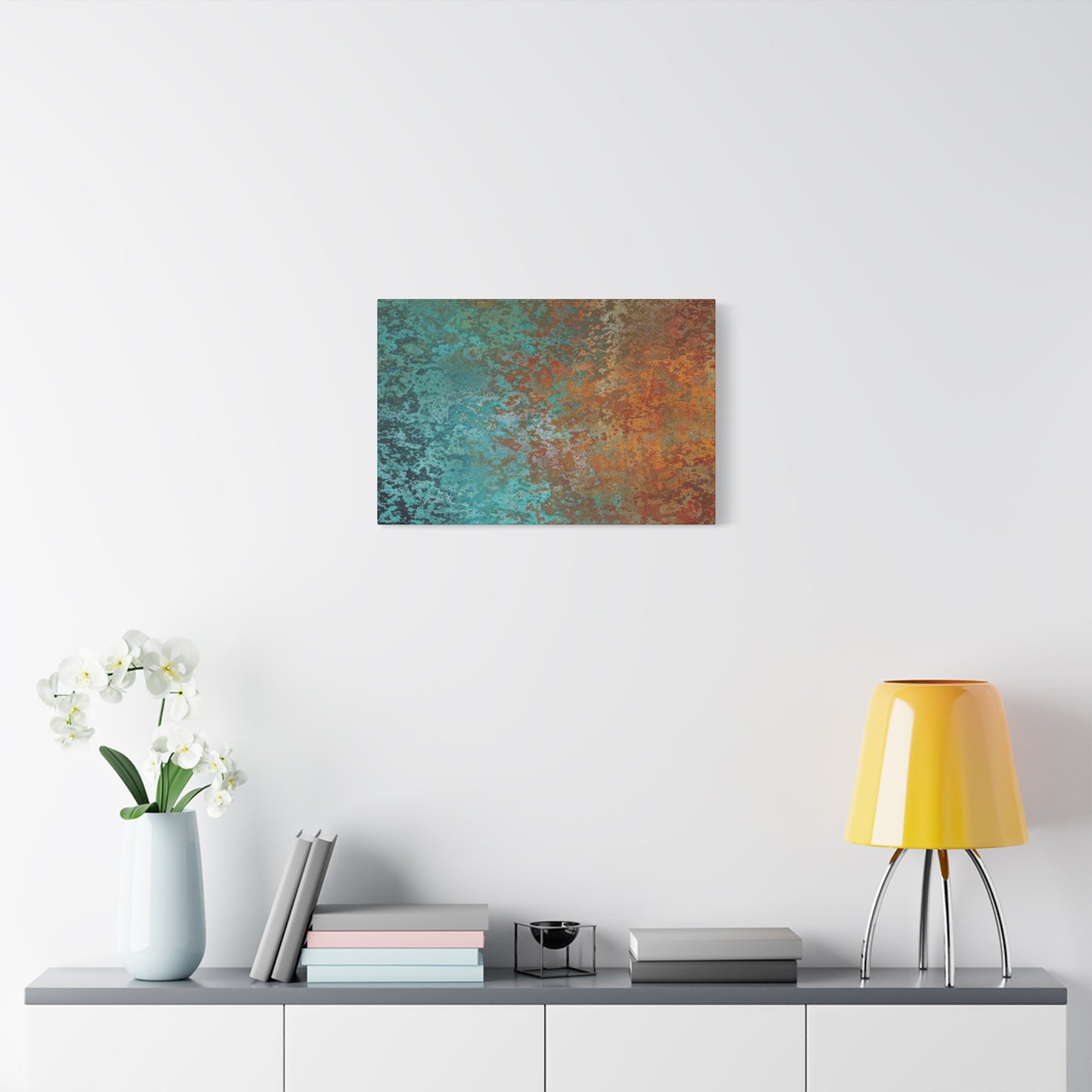 Teal Rust Abstract Wall Art & Canvas Prints