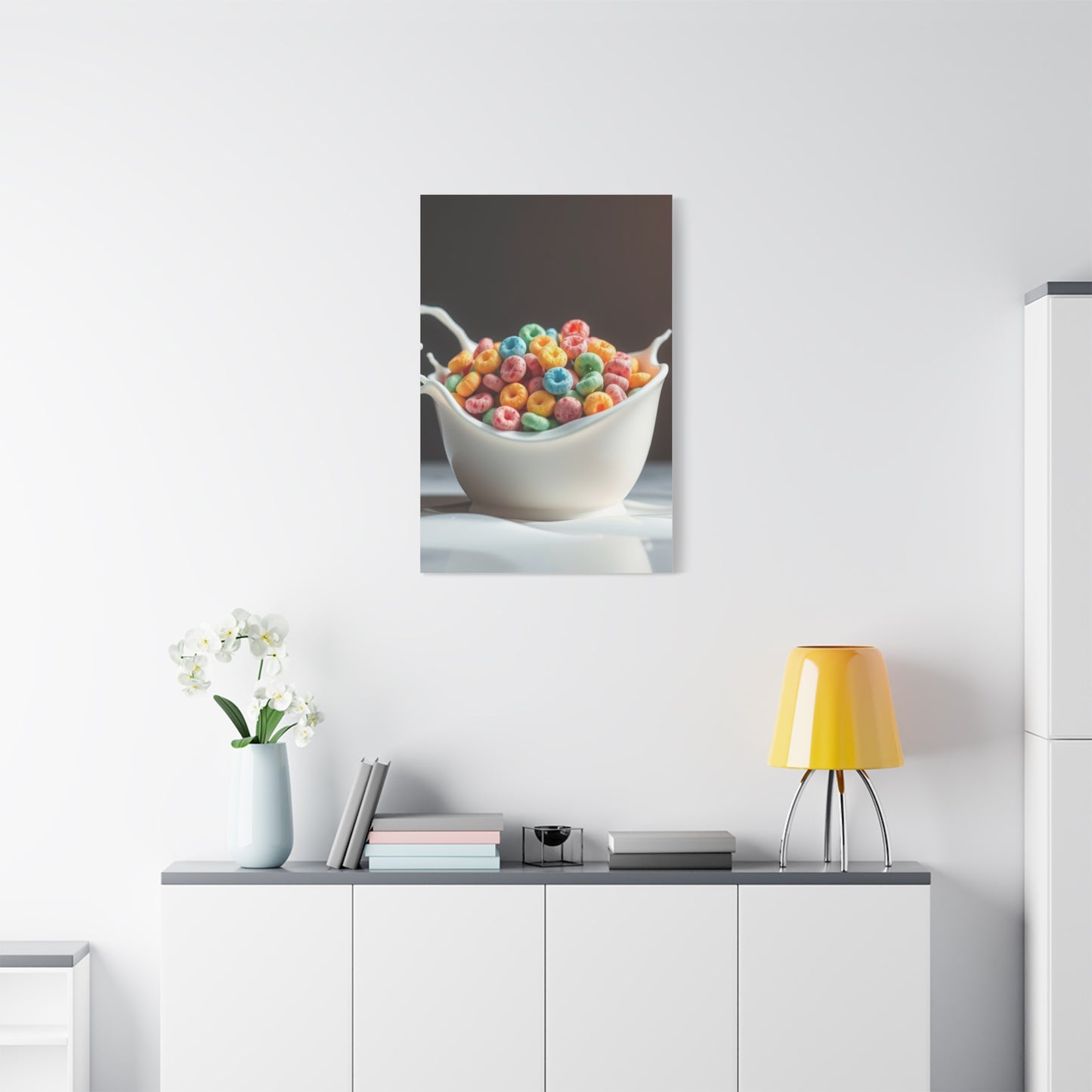 Fruit Loops in Milk Art Premium Canvas 20 Wall Art & Canvas Print