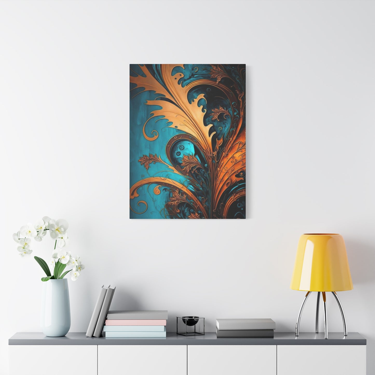 Teal and Gold Harmony Wall Art & Canvas Prints