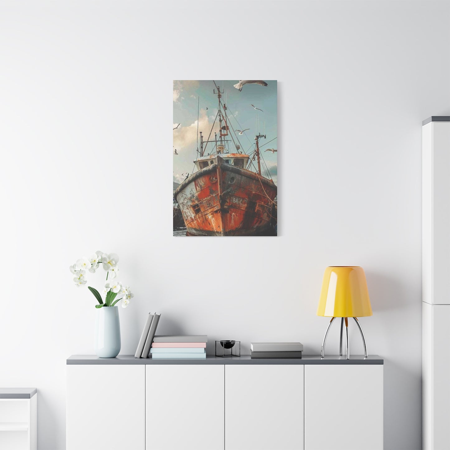 Abandoned Ship At Shore Wall Art & Canvas Prints