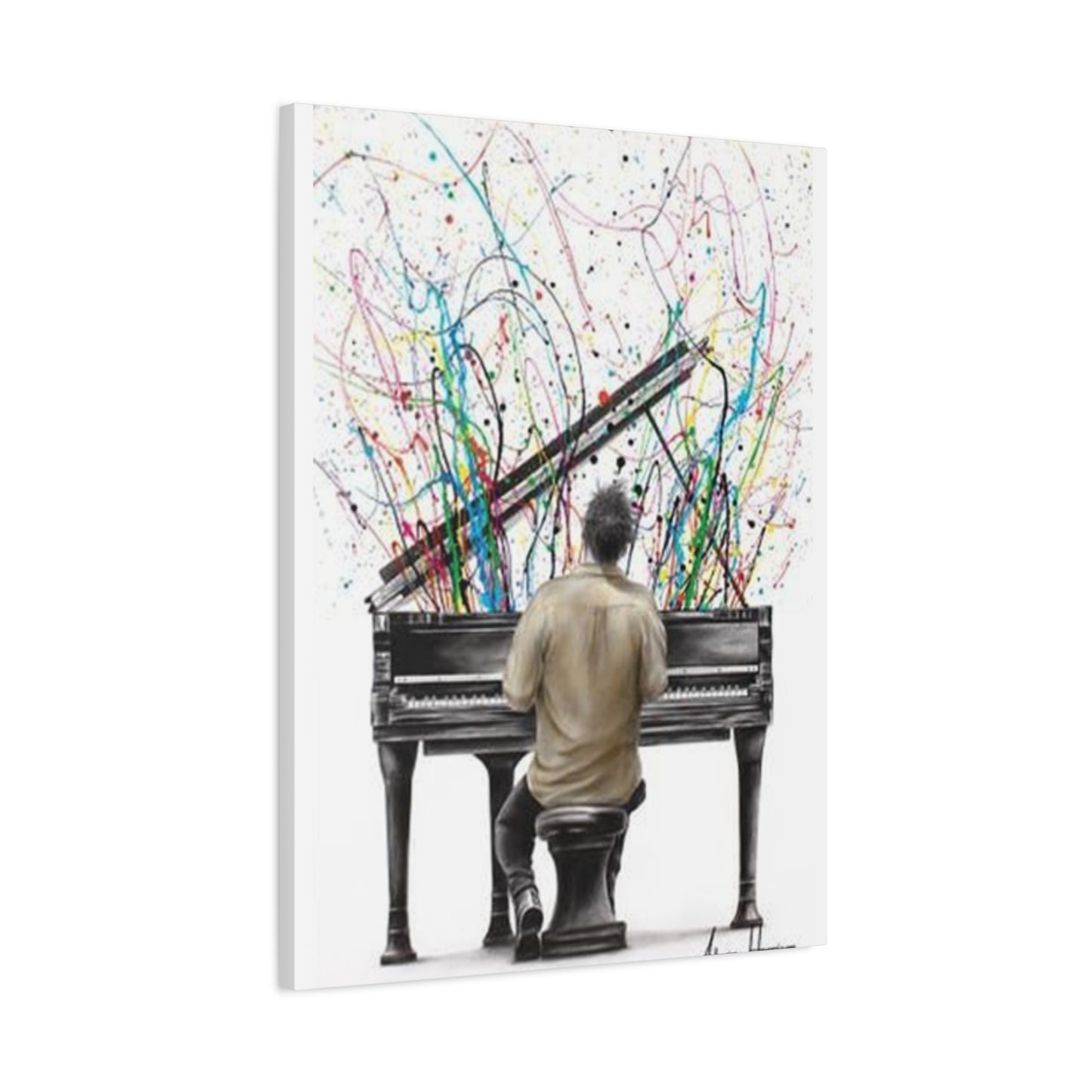 Artist Playing Piano Painting Wall Art & Canvas Prints