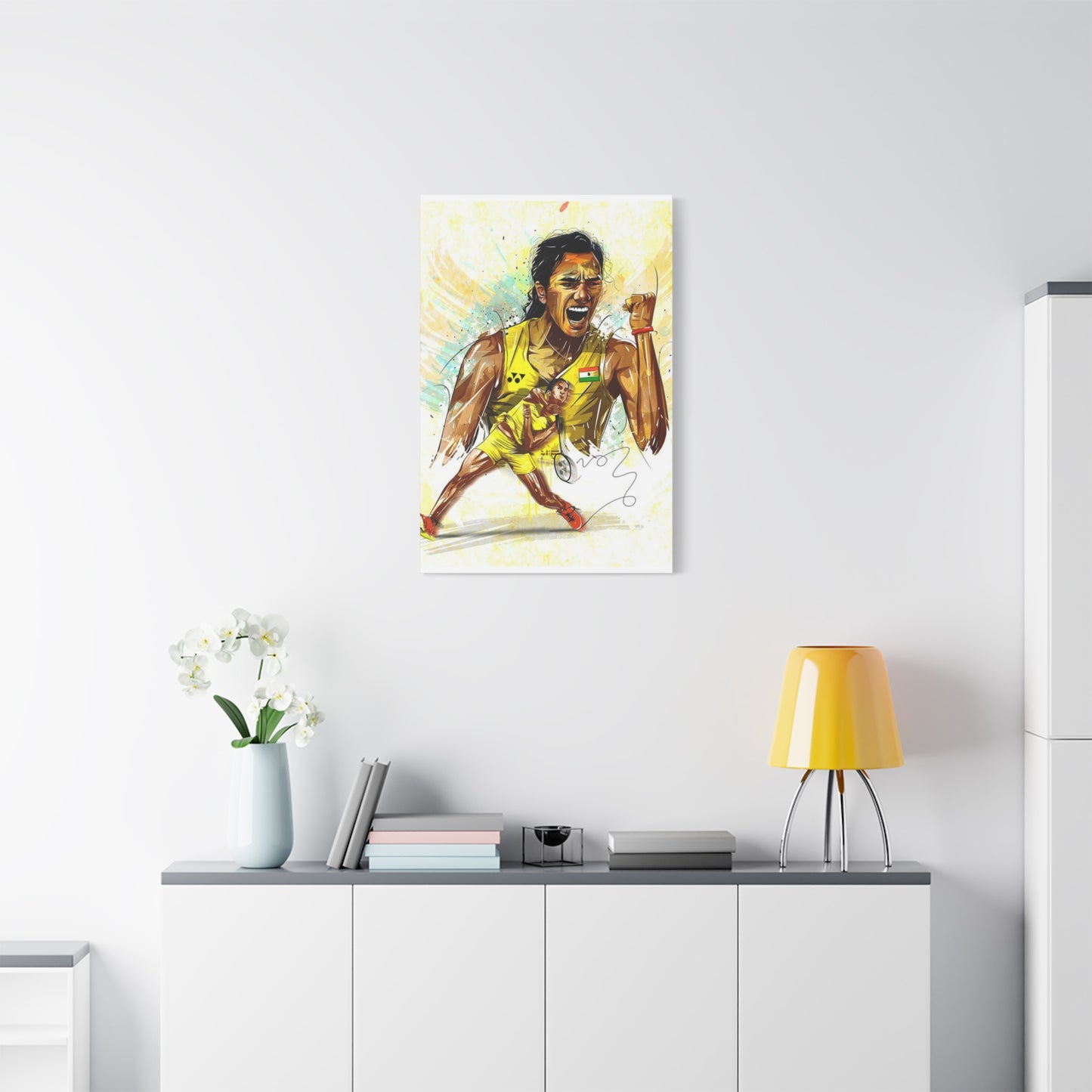 Abstract Badminton Player PV Sindhu Poster Wall Art & Canvas Prints