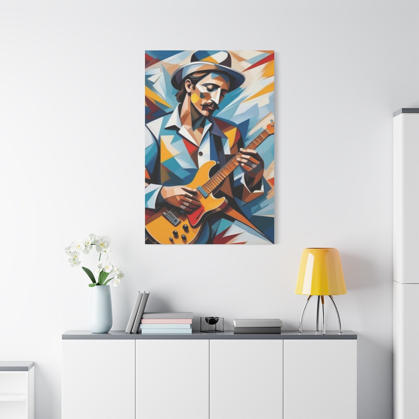 Man Playing Guitar Cubism Wall Art & Canvas Prints