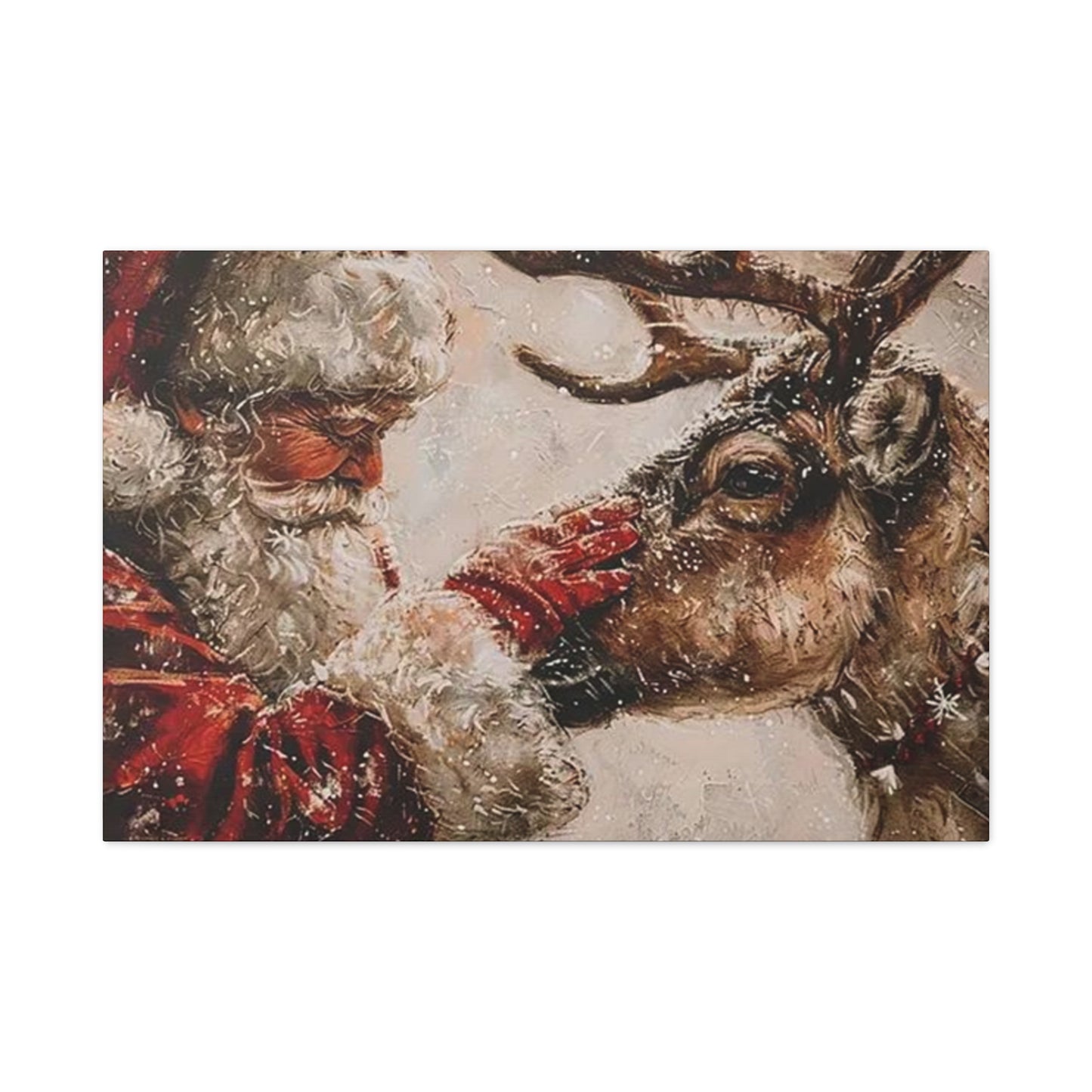Santa Claus And Reindeer Wall Art & Canvas Prints