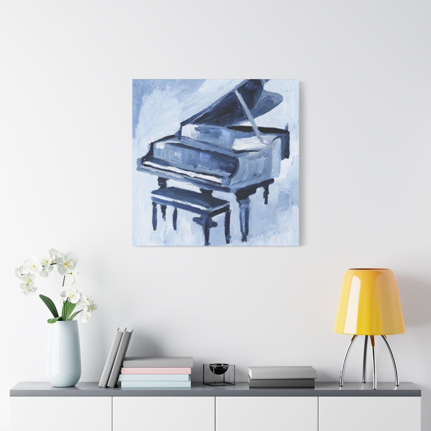 Black Piano Drawing Painting Wall Art & Canvas Prints