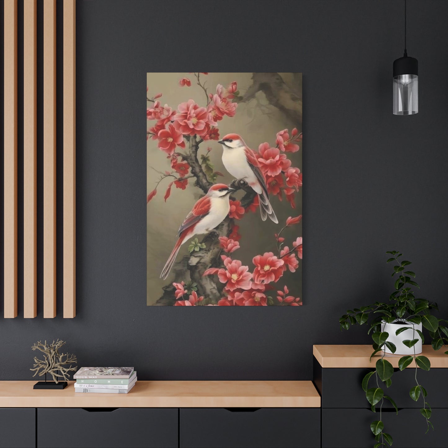 Birds Red Leaves Wall Art & Canvas Prints
