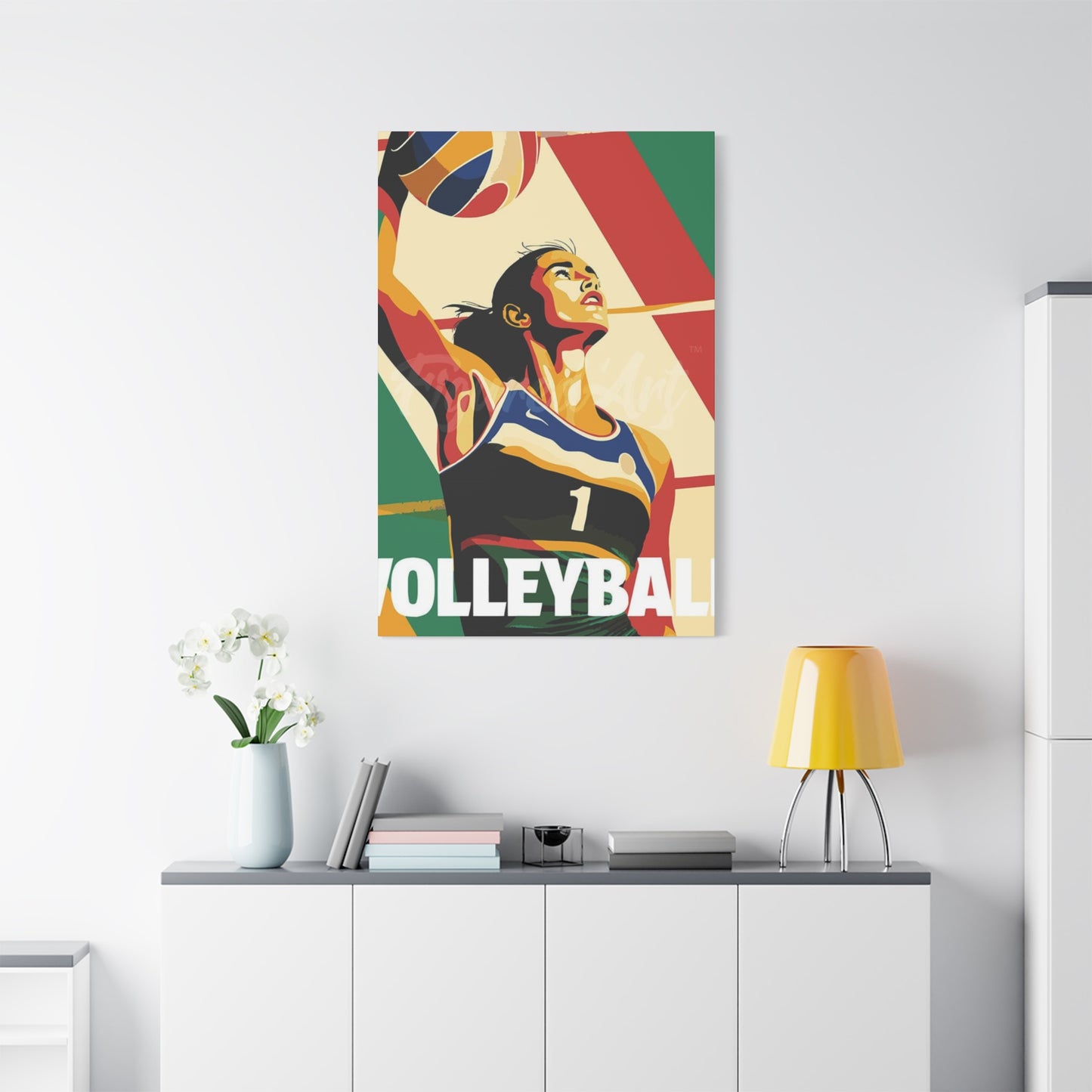 Abstract Volleyball Player Wall Art & Canvas Prints