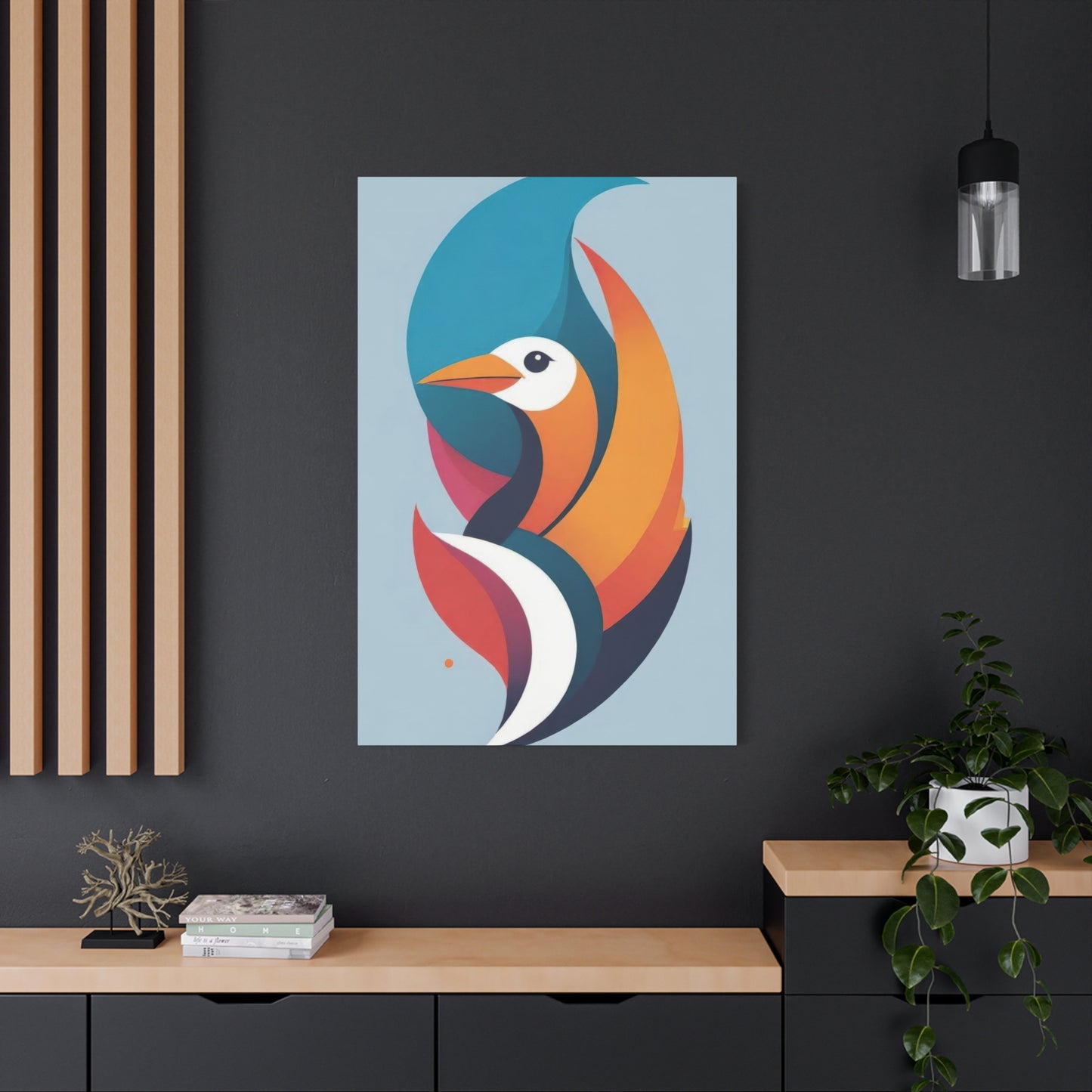 Bird Abstract Shapes Colorful Wall Art & Canvas Prints