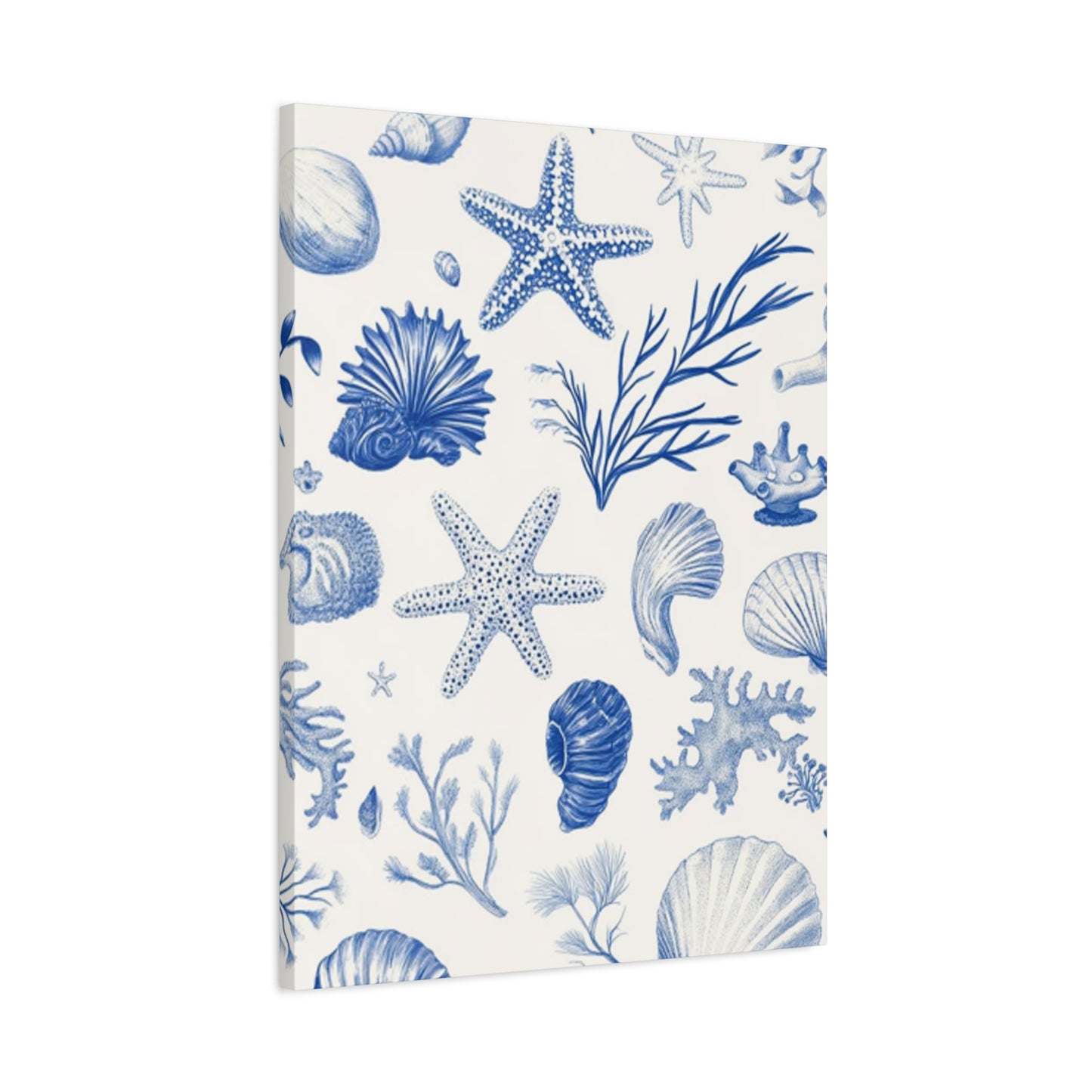Beautiful Blue Shell Shapes Wall Art & Canvas Prints