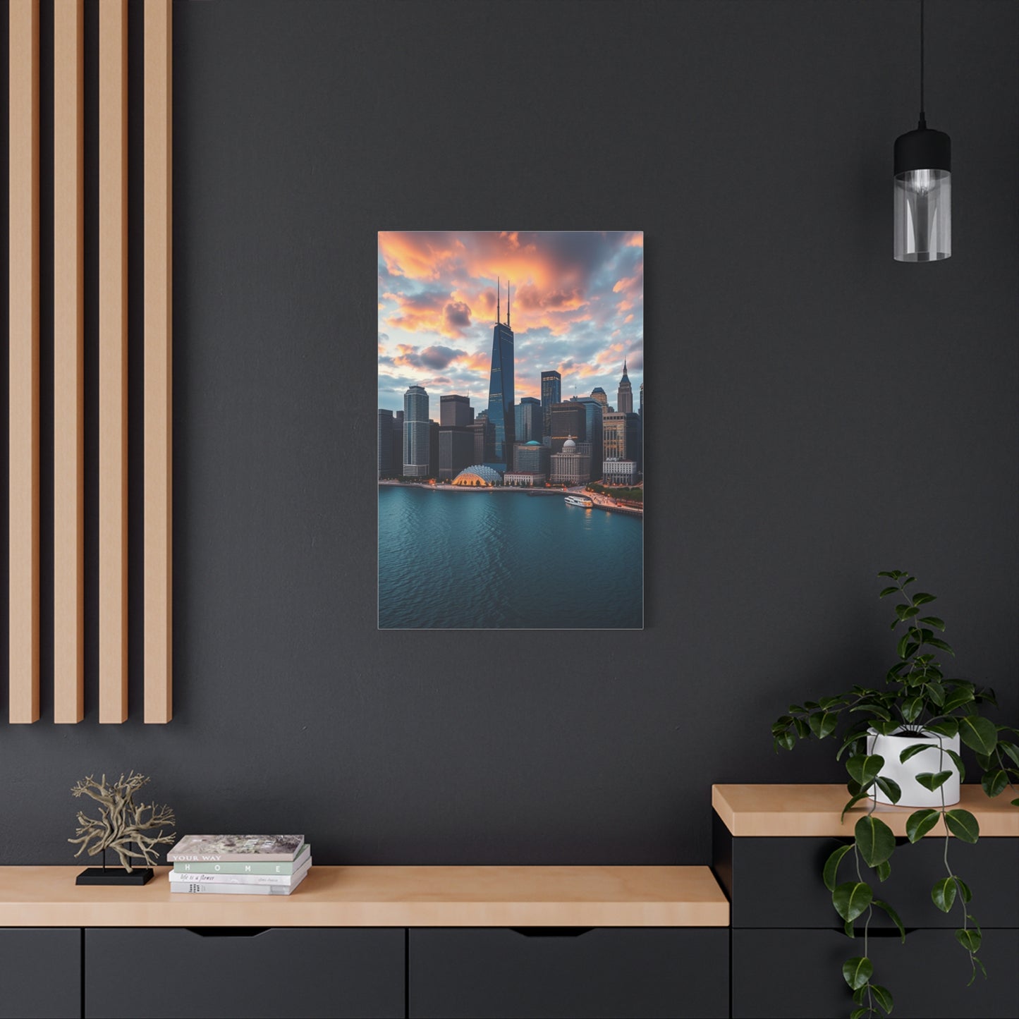 Chicago Skylines Art Canvas Art 7 Wall Art & Canvas Print