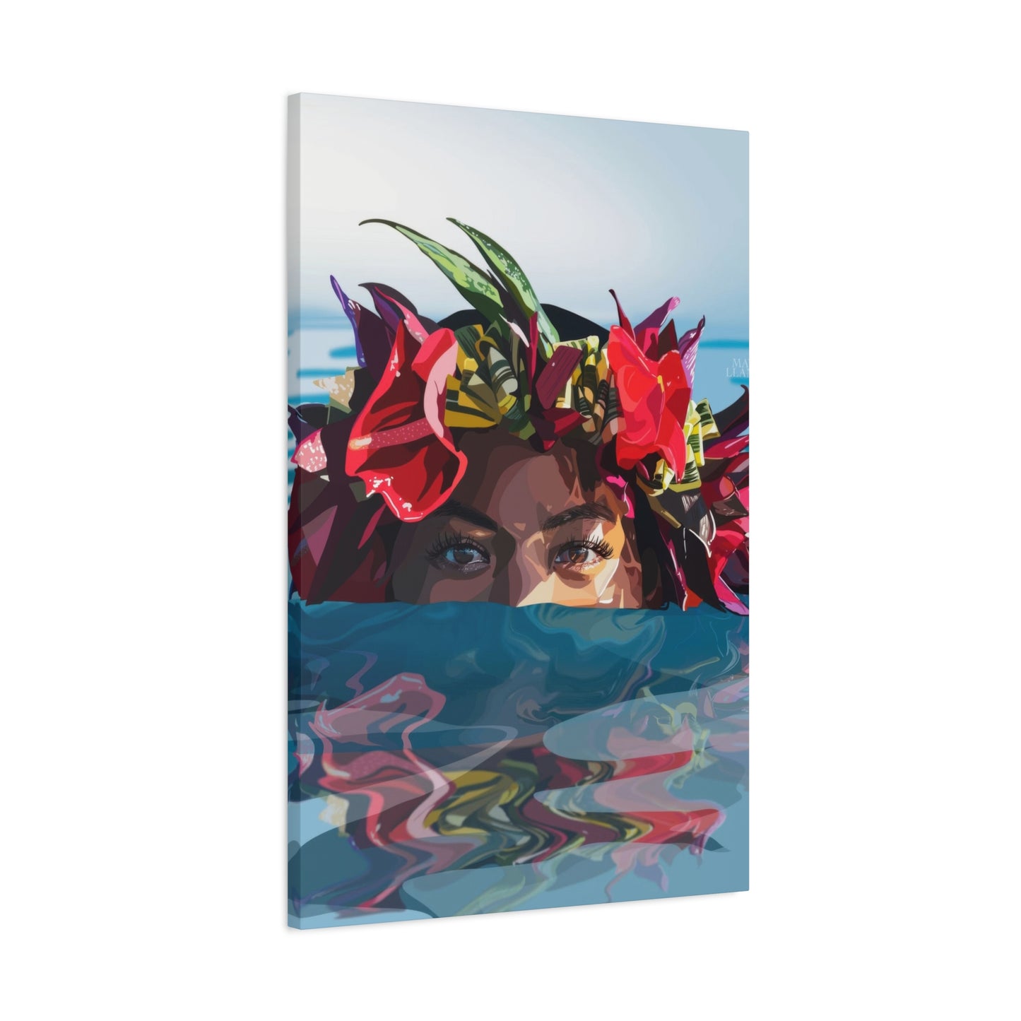 Hawaiian Girl Half Face Wall Art & Canvas Prints