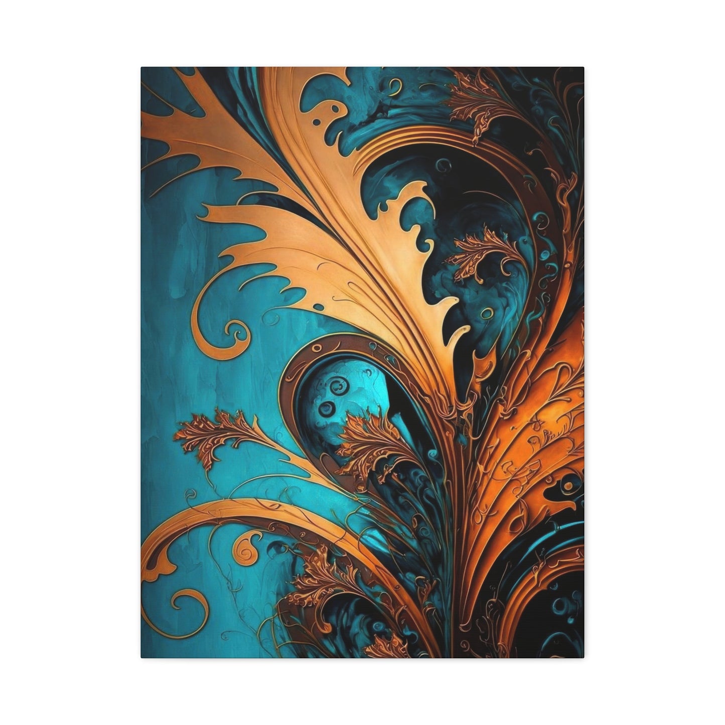 Teal and Gold Harmony Wall Art & Canvas Prints