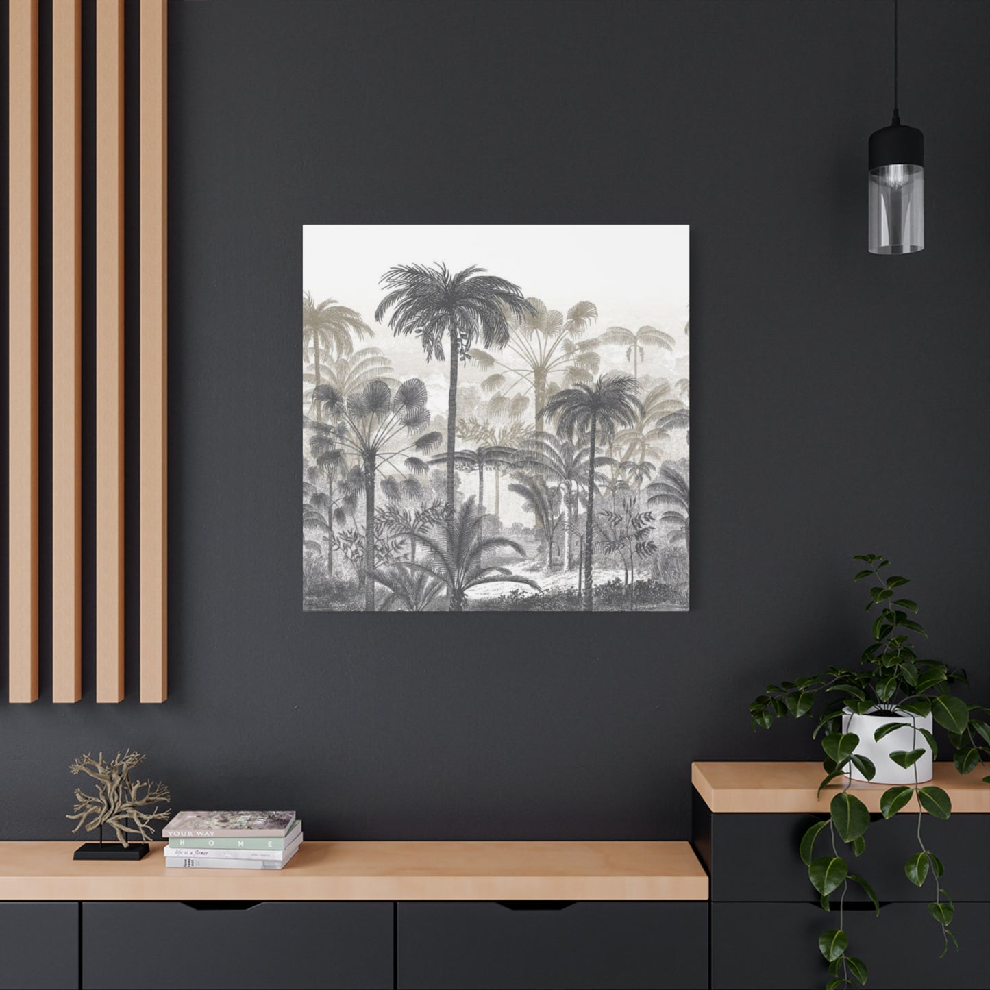 Monochrome Palm Tree Painting Wall Art & Canvas Prints