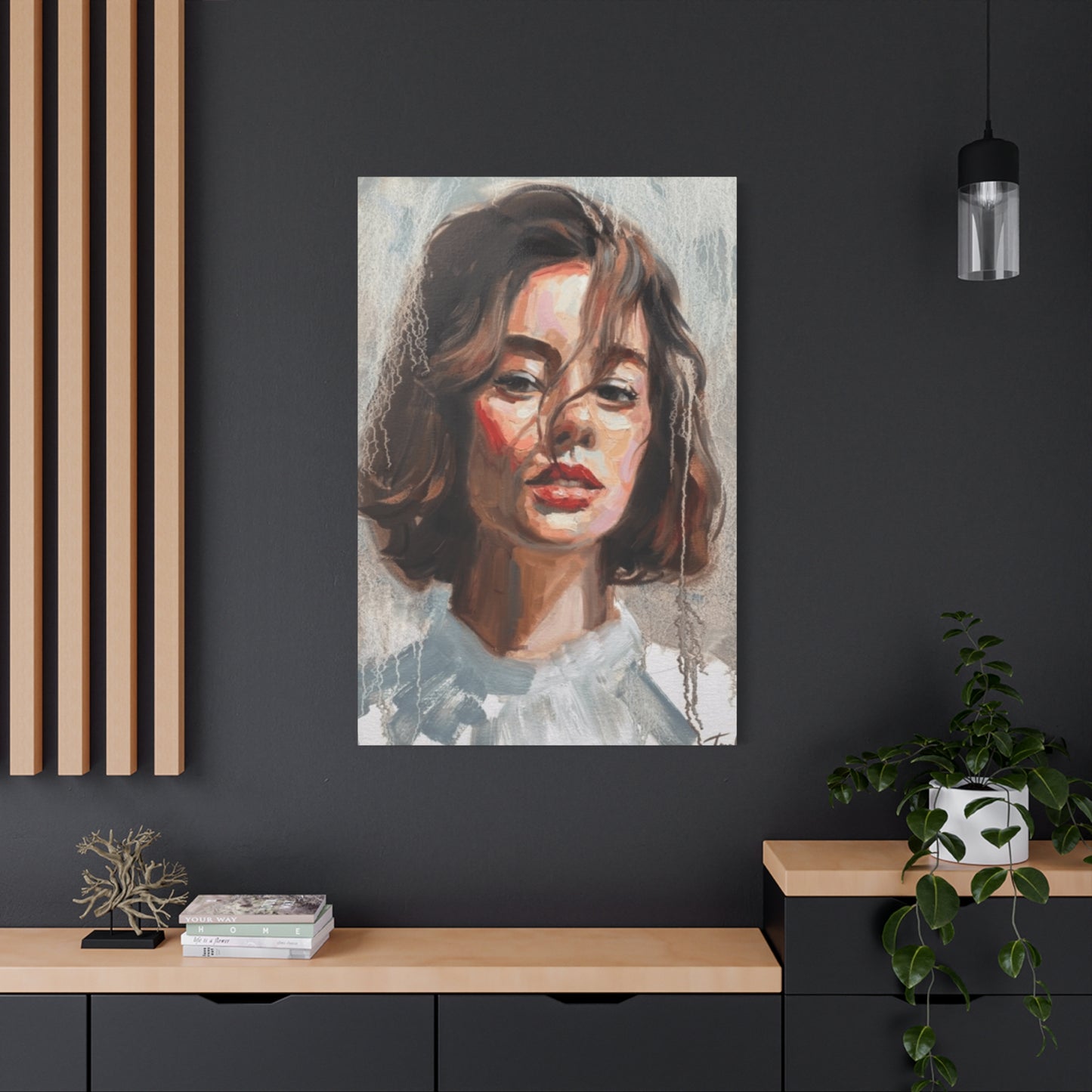 A Portrait Of Short Hair Women Wall Art & Canvas Prints