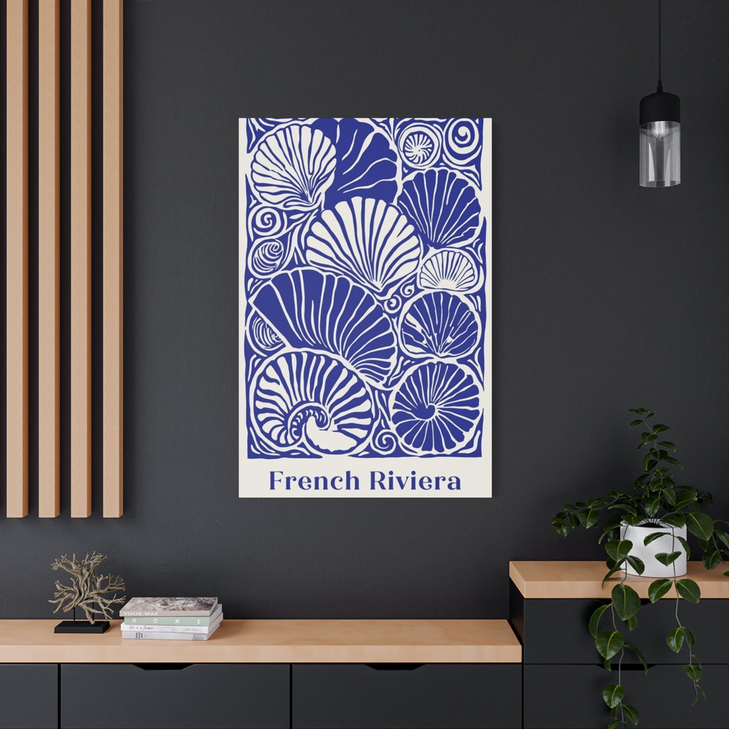 Beautiful Blue Shell Shapes Poster Wall Art & Canvas Prints