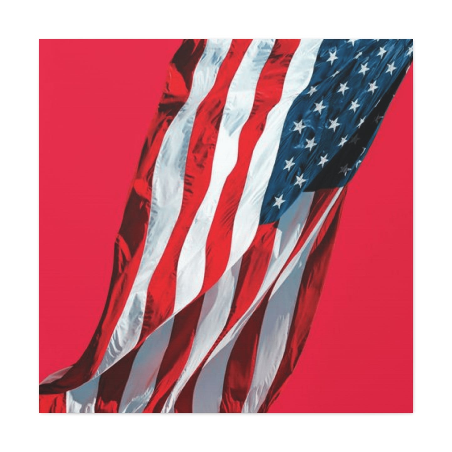 American Flag in Red Background Wall Art & Canvas Prints