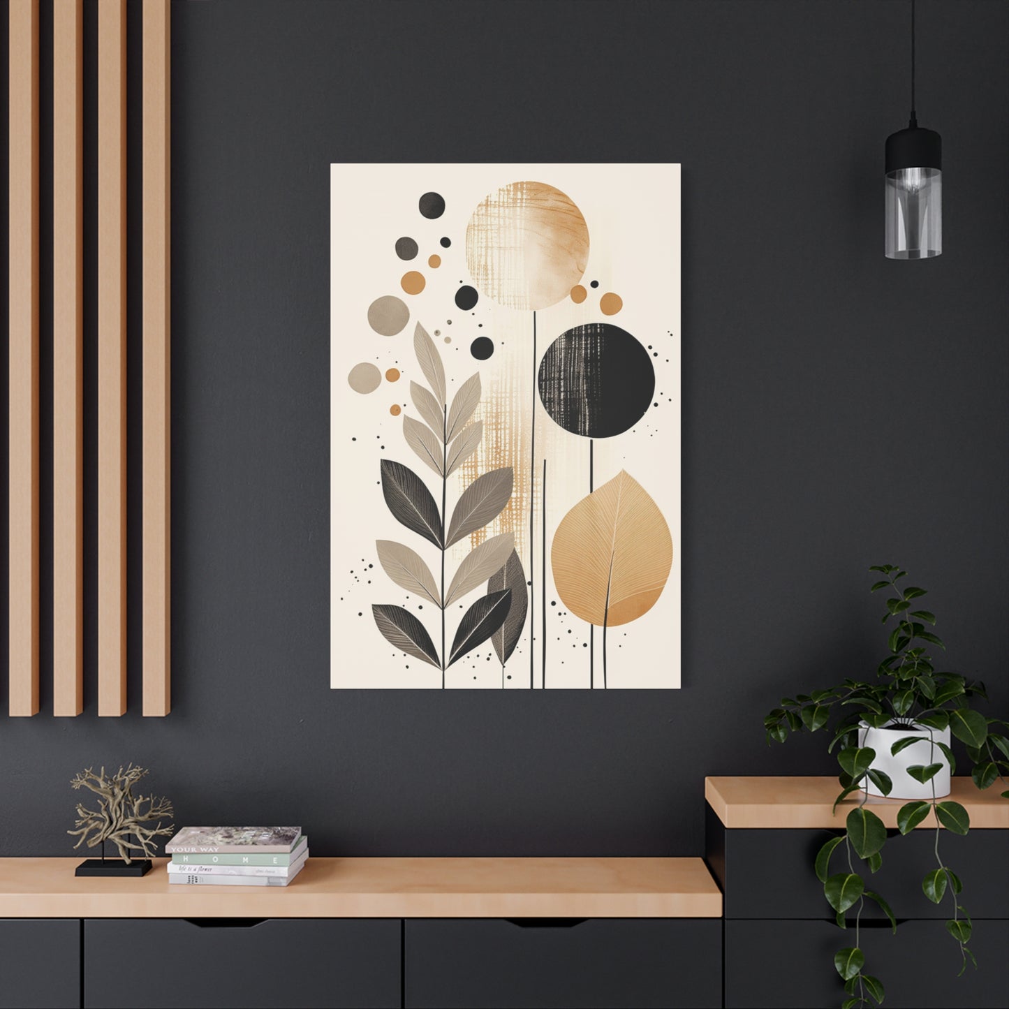 Plant With Black Circles Deco Wall Art & Canvas Prints