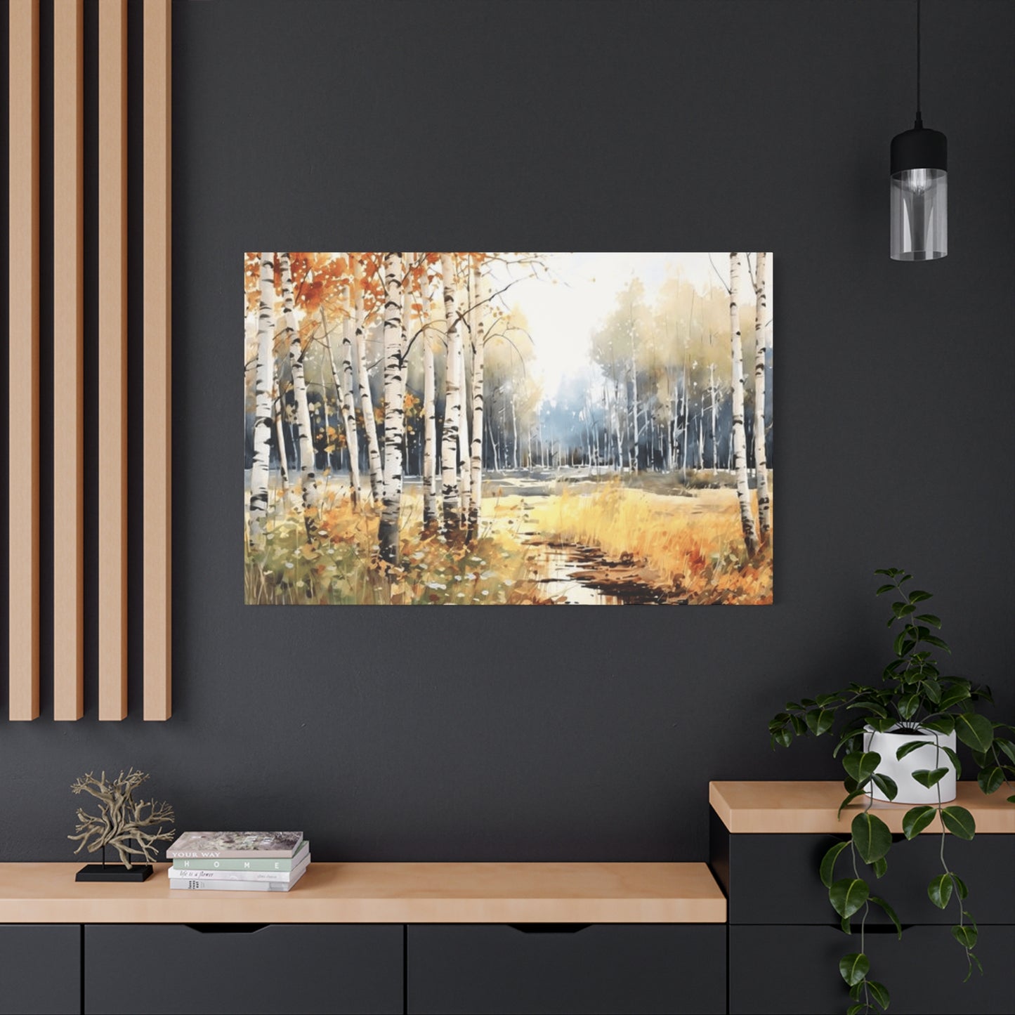 Birch Trees Scenery Painting Wall Art & Canvas Prints